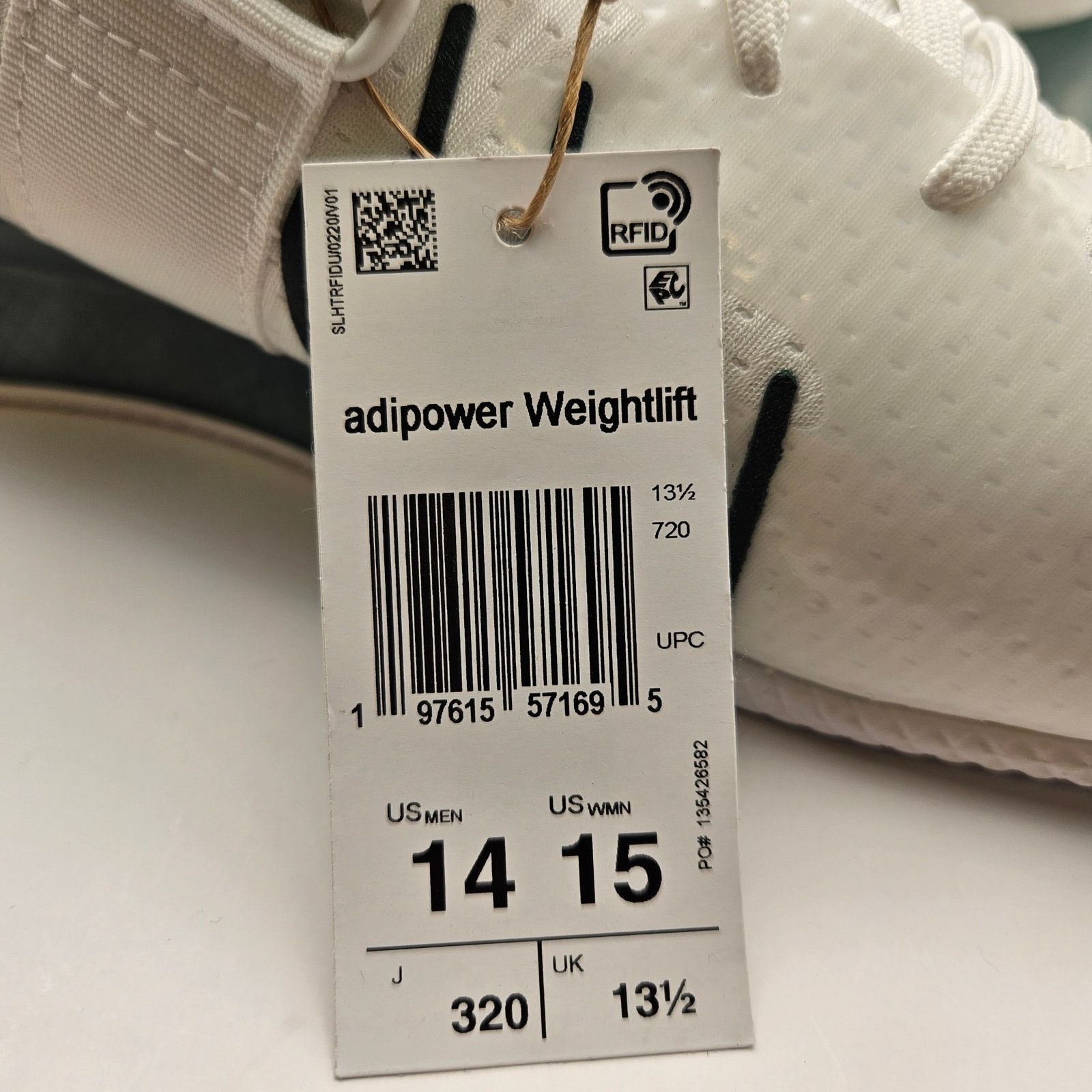 Adidas ADIDAS ADIPOWER MEN'S 14 WEIGHTLIFTING SHOES IH8233 WHITE Size US 14 / EU 47 - 6 Thumbnail