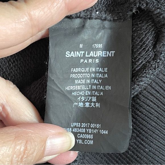 Saint Laurent Paris Saint Laurent Script Cotton Hoodie - S/M, authenticated 🇮🇹 Size US M / EU 48-50 / 2 - 8 Thumbnail