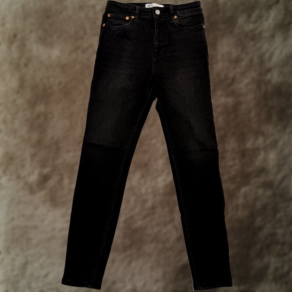 Zara Zara Jeans Womens 6 Black High Rise Skinny Slim Stretch Denim Pants Size 28" / US 6 / IT 42 - 1 Thumbnail
