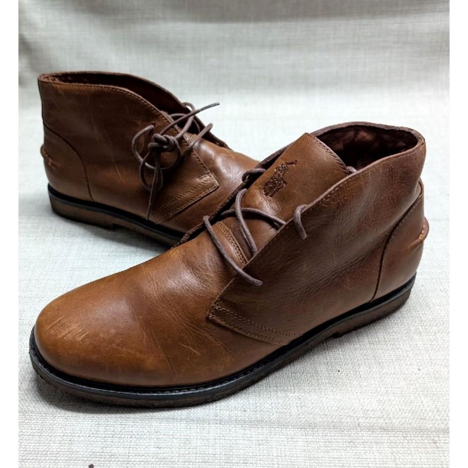 Polo Ralph Lauren POLO by Ralph Lauren Chukka Boots 10 D Brown Leather MARLOW Gum Soles Mens Size 10 D Brown Leather Polo Ralph Lauren Boots Size US M / EU 48-50 / 2 - 4 Thumbnail