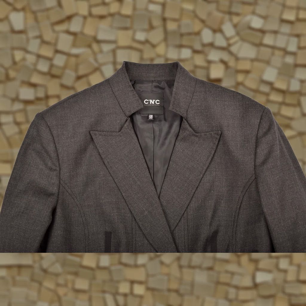 Costume National Costume National Blazer WN7210 Womens 28 Gray Tuxedo Blazer, 42, Size 28 / 42, Regular, Wool Blend, Used Womens Mens Size 4XL / US 24-26 - 1 Thumbnail