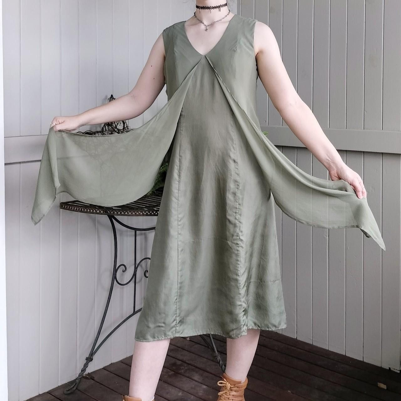 Designer Verge NZ Dress Midi A Line Satin Doof Grunge Fairycore Size M / US 6-8 / IT 42-44 - 4 Thumbnail