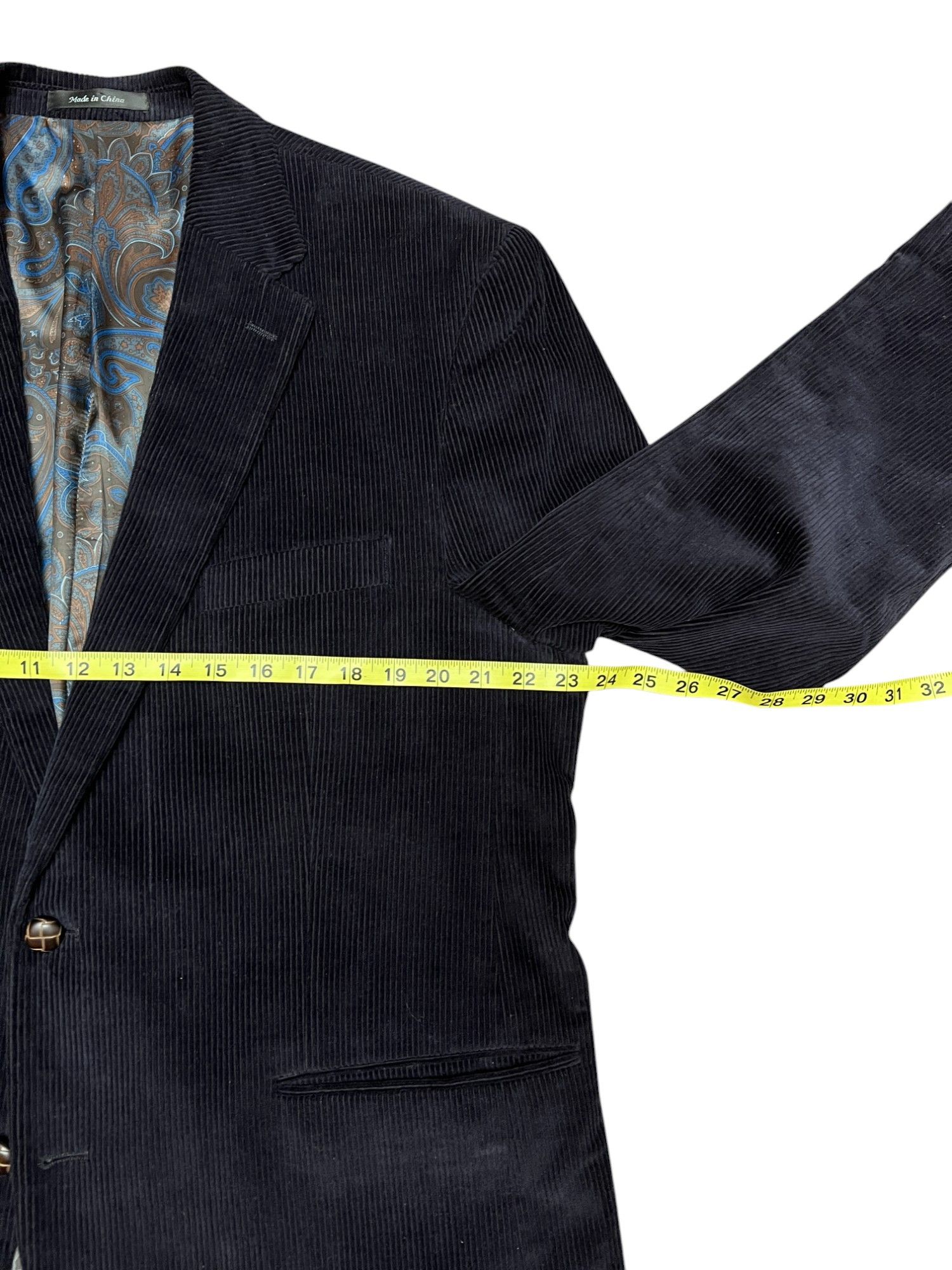 Lauren Ralph Lauren Ralph Lauren Navy Corduroy Sport Coat Paisley Sz 46 VTG Size 46R - 12 Thumbnail