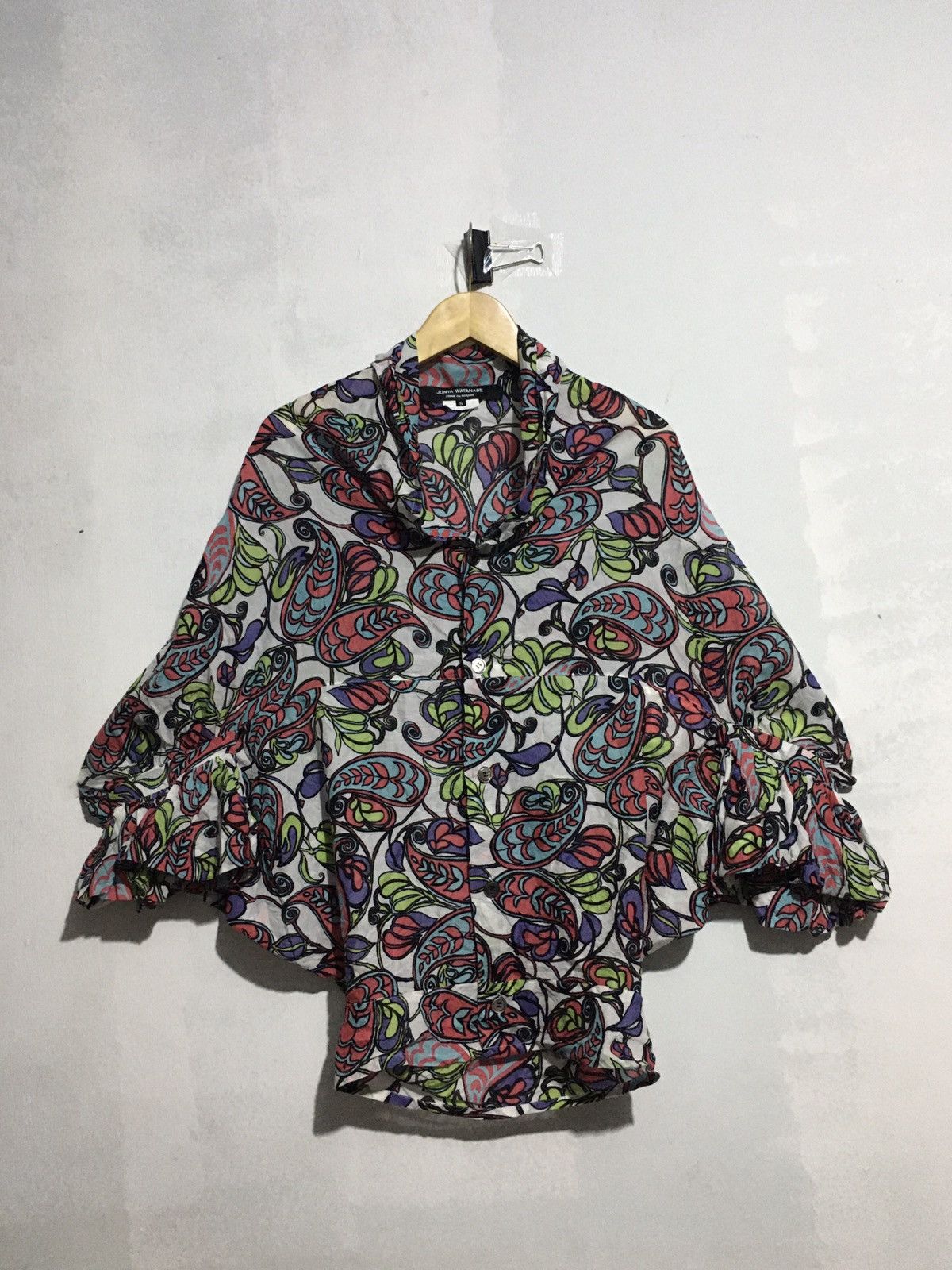 image of Archival Clothing x Comme Des Garcons Ss/09 Junya Watanabe Comme Des Garcons Floral Blouse (Size Sm