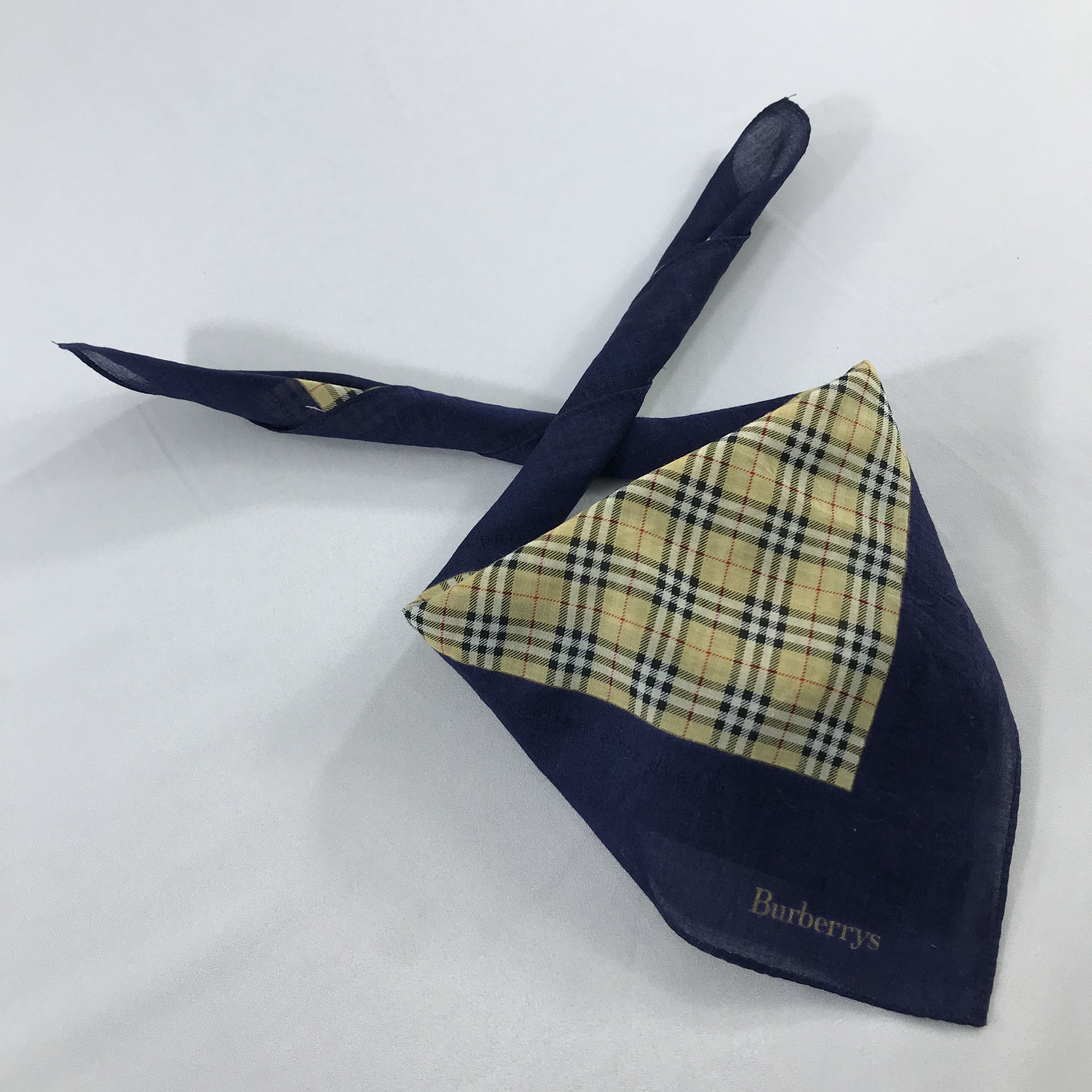 Burberry × Vintage Burberry Bandana / Handkerchief / Neckerchief - S2460 Size ONE SIZE - 4 Thumbnail