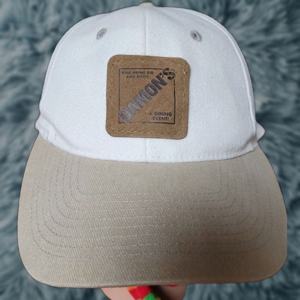 Vintage VTG Four Seasons Damon's Ribs Prime Rib Restaurant Hat Cap Ball Cap Adjustable White 80s Restaurants & Fast Food Men Mens Size ONE SIZE - 1 Thumbnail