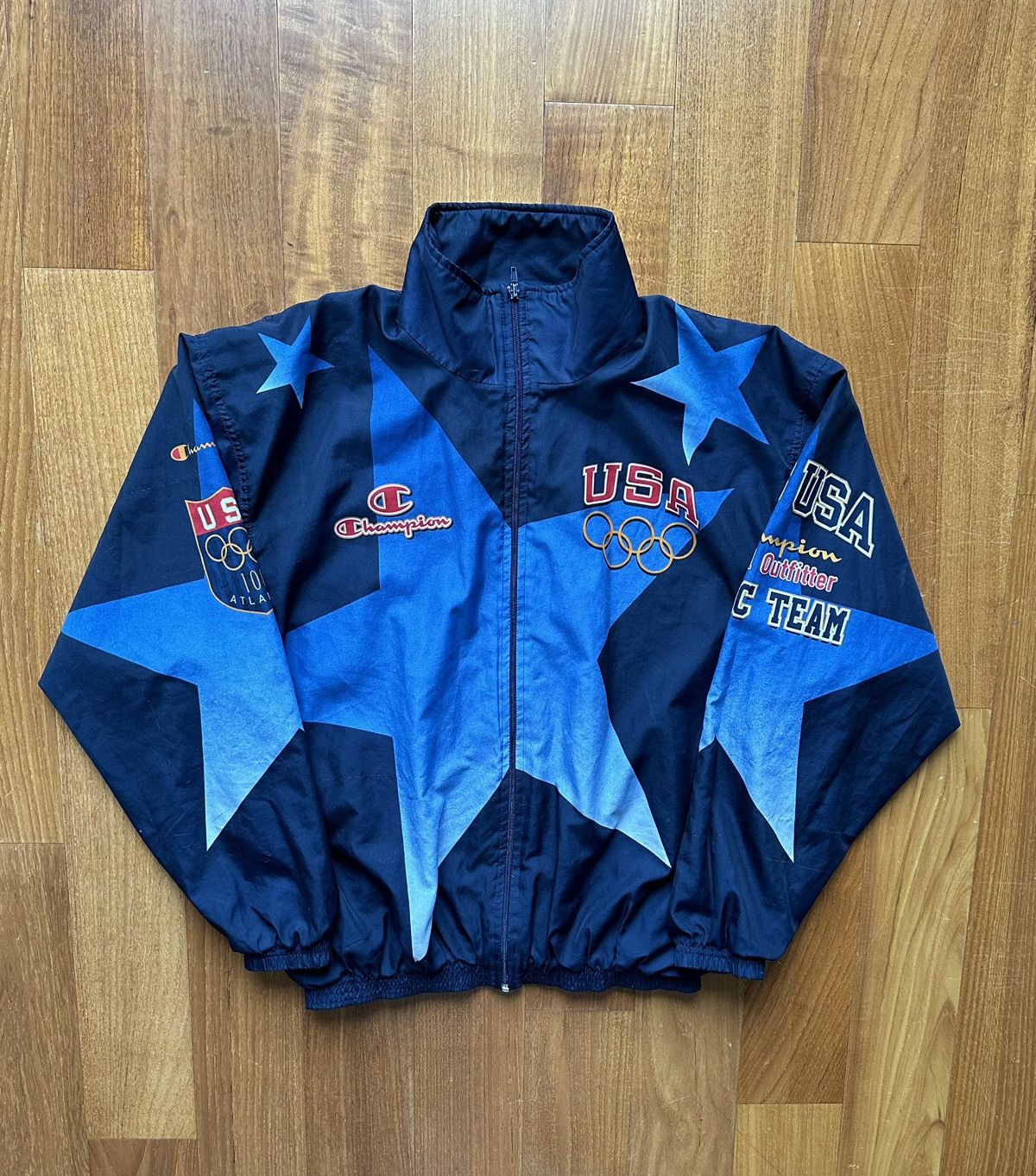 Vintage Vintage 90s Champion Olympics Dream Team Basketball Jacket Size US XXL / EU 58 / 5 - 1 Thumbnail