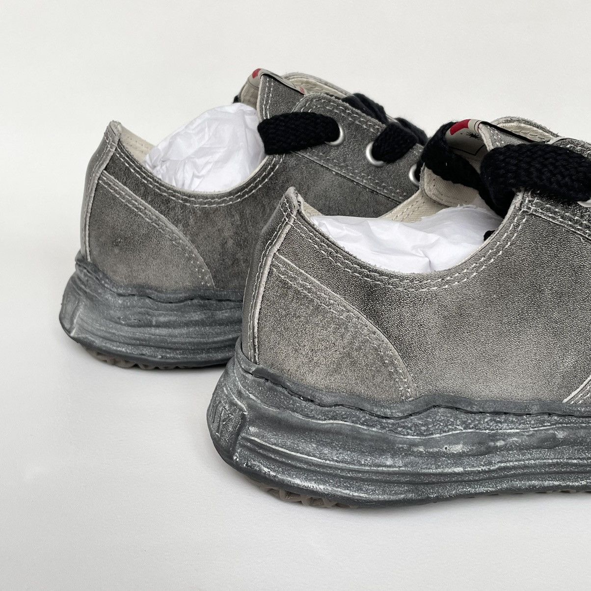 Maison MIHARA YASUHIRO Black Vintage Leather ‘Peterson’ Sneakers Size US 9 / EU 42 - 4 Thumbnail
