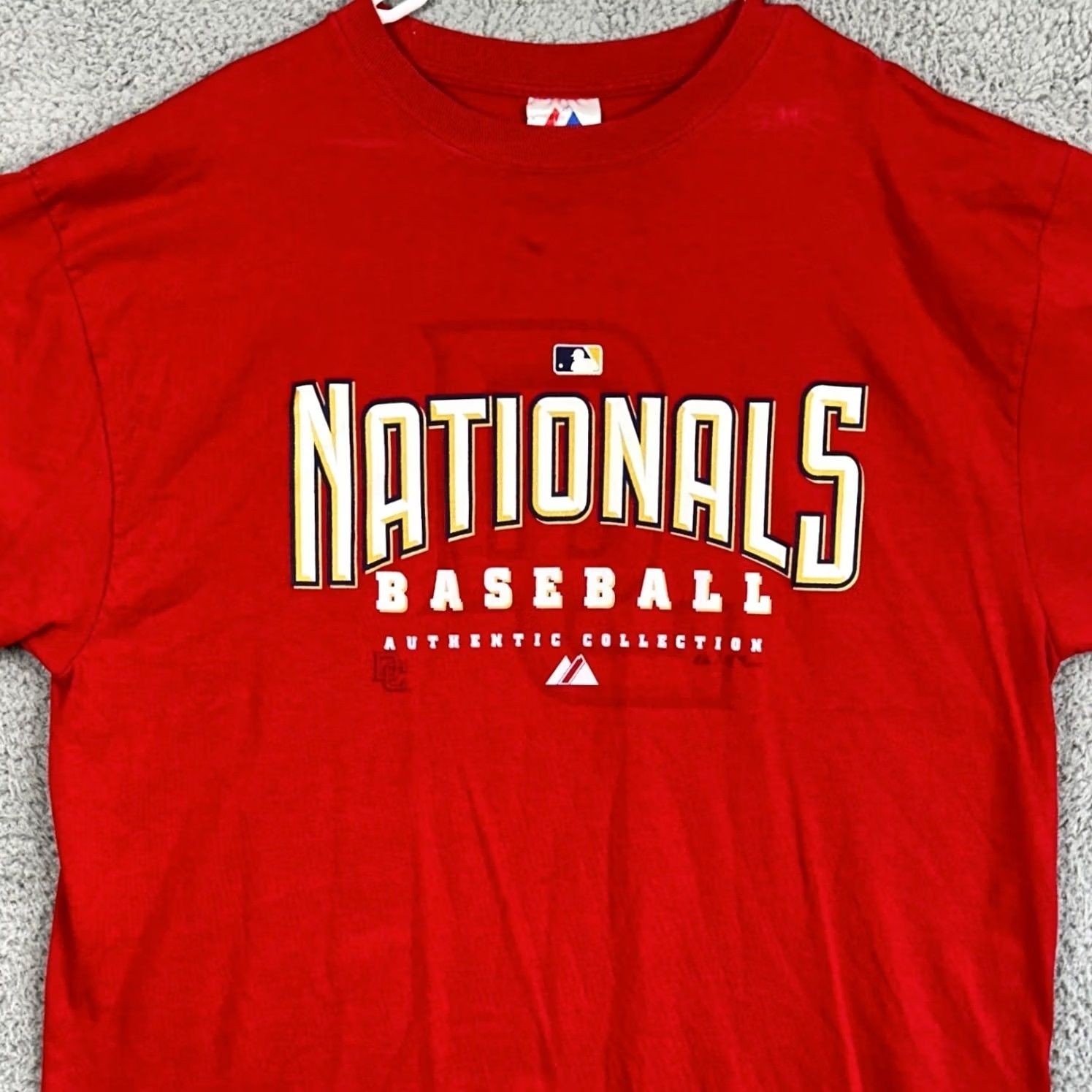 Vintage Washington Nationals Baseball T-Shirt Short Sleeve Tee Mens Large Red Majestic Size US L / EU 52-54 / 3 - 2 Thumbnail