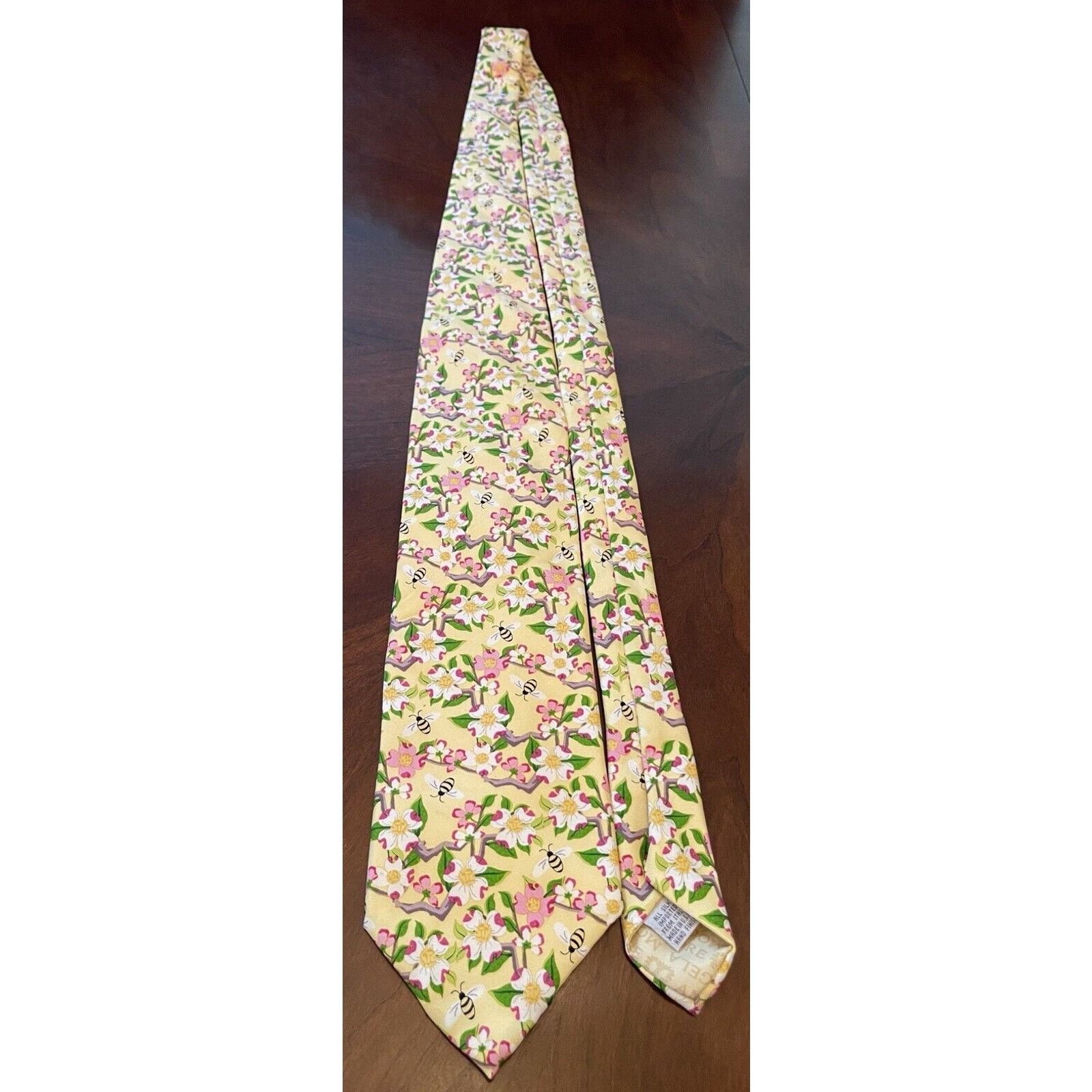Other Angela Moore HandMade Gold Pink Imported Silk From Italy Size ONE SIZE - 3 Thumbnail