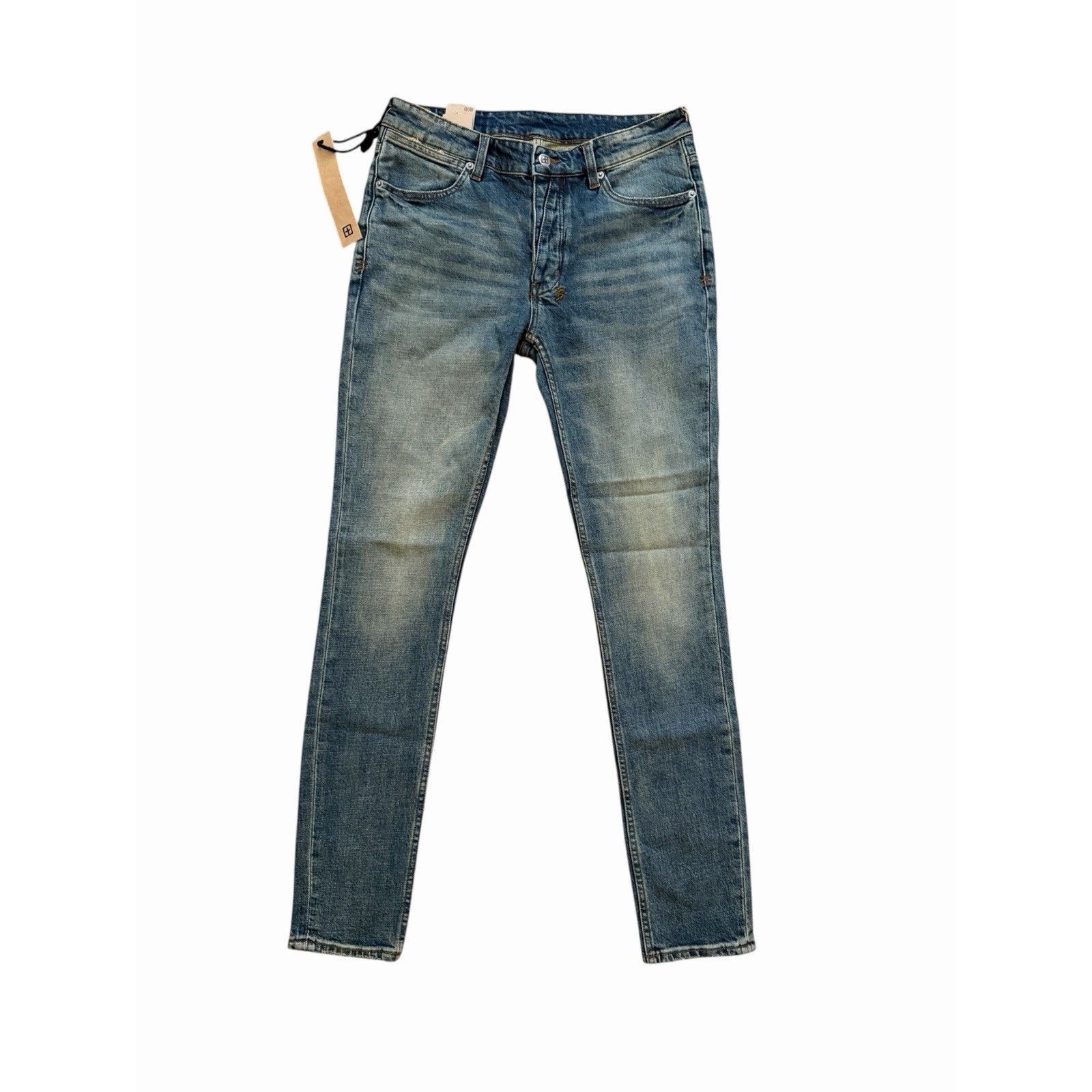 Ksubi Ksubi Skinny Distressed Denim Jeans Patchwork Panels Blue 33 