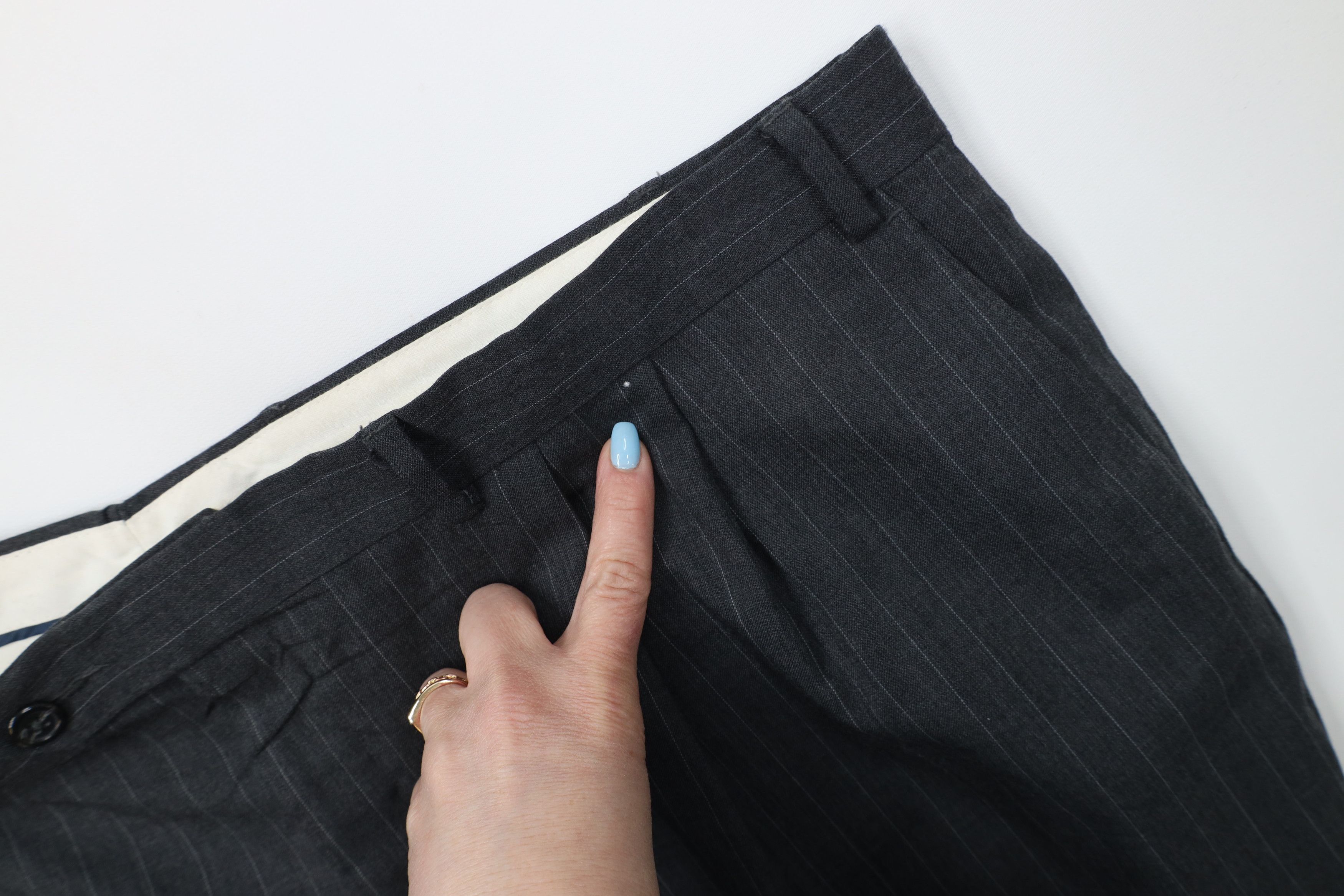 Vintage Vintage 90s Y2K Streetwear Pinstriped Wide Leg Chino Pants Size US 44 / EU 60 - 7 Thumbnail