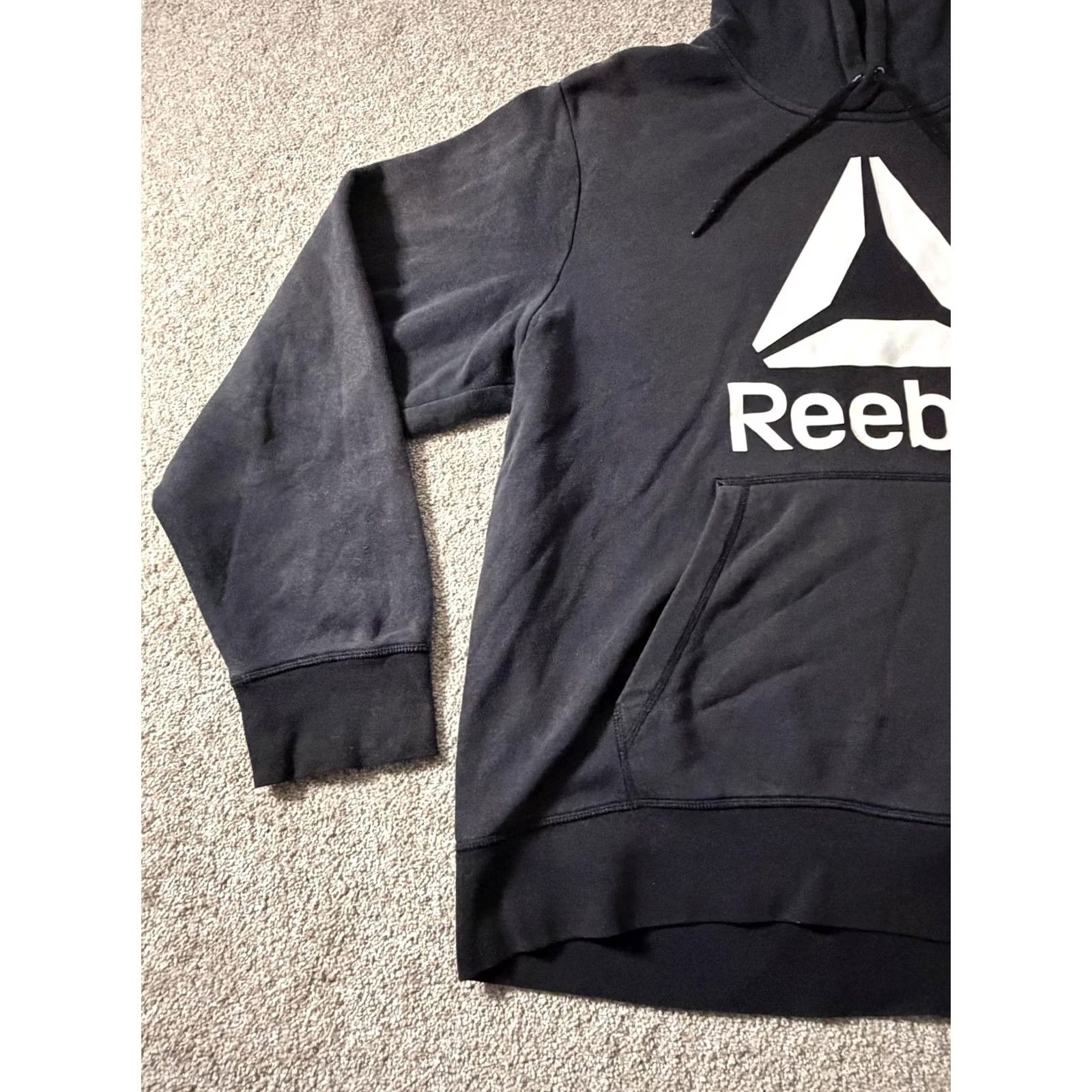Reebok Reebok Hoodie Mens 2XL Black Logo Fleece Pullover Graphic Sweatshirt Athletic Size US XXL / EU 58 / 5 - 2 Thumbnail