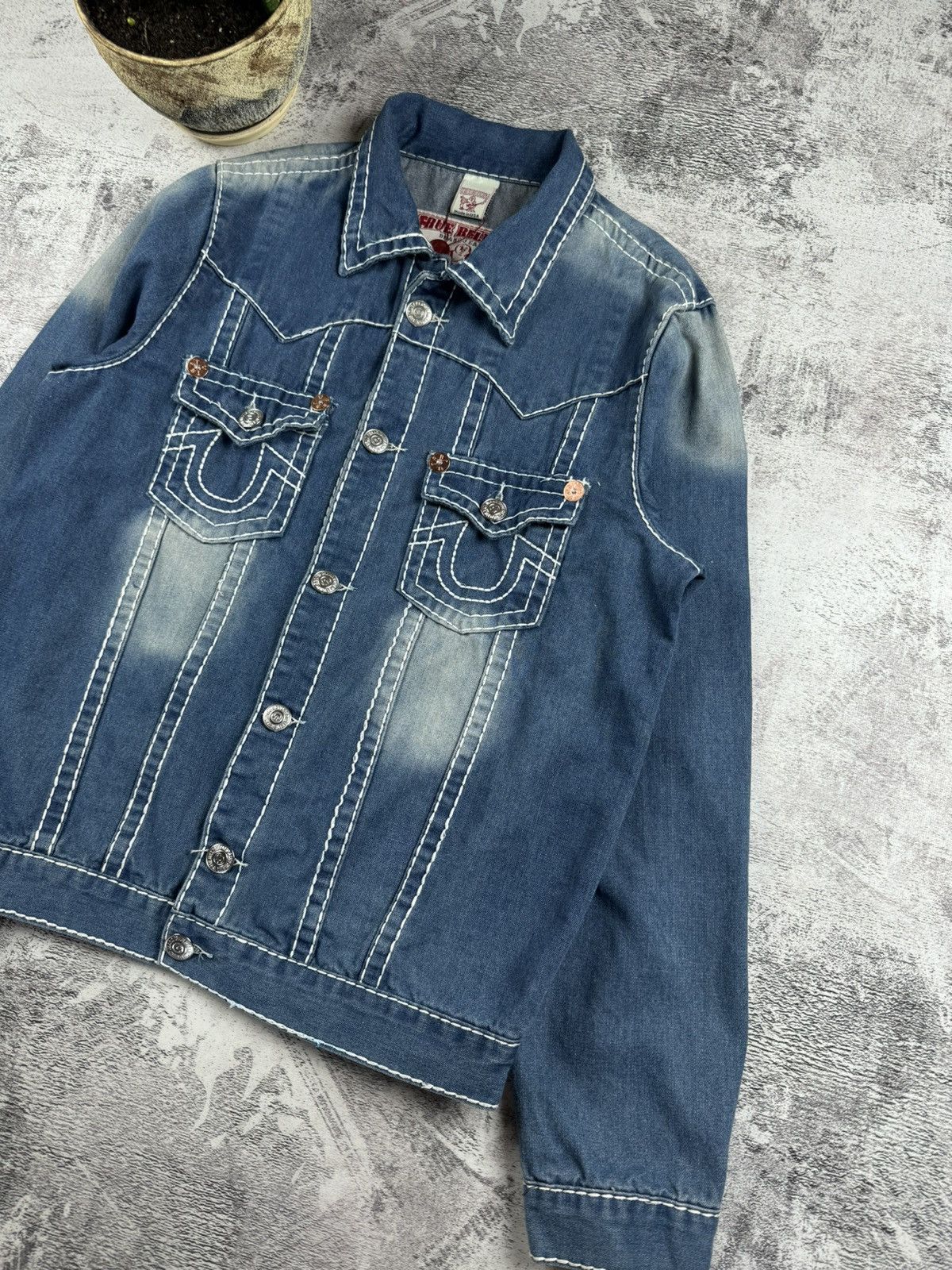 True Religion True Religion Joey Super T Y2K Denim Jeans Chief Keef Jacket Size US XL / EU 56 / 4 - 4 Thumbnail