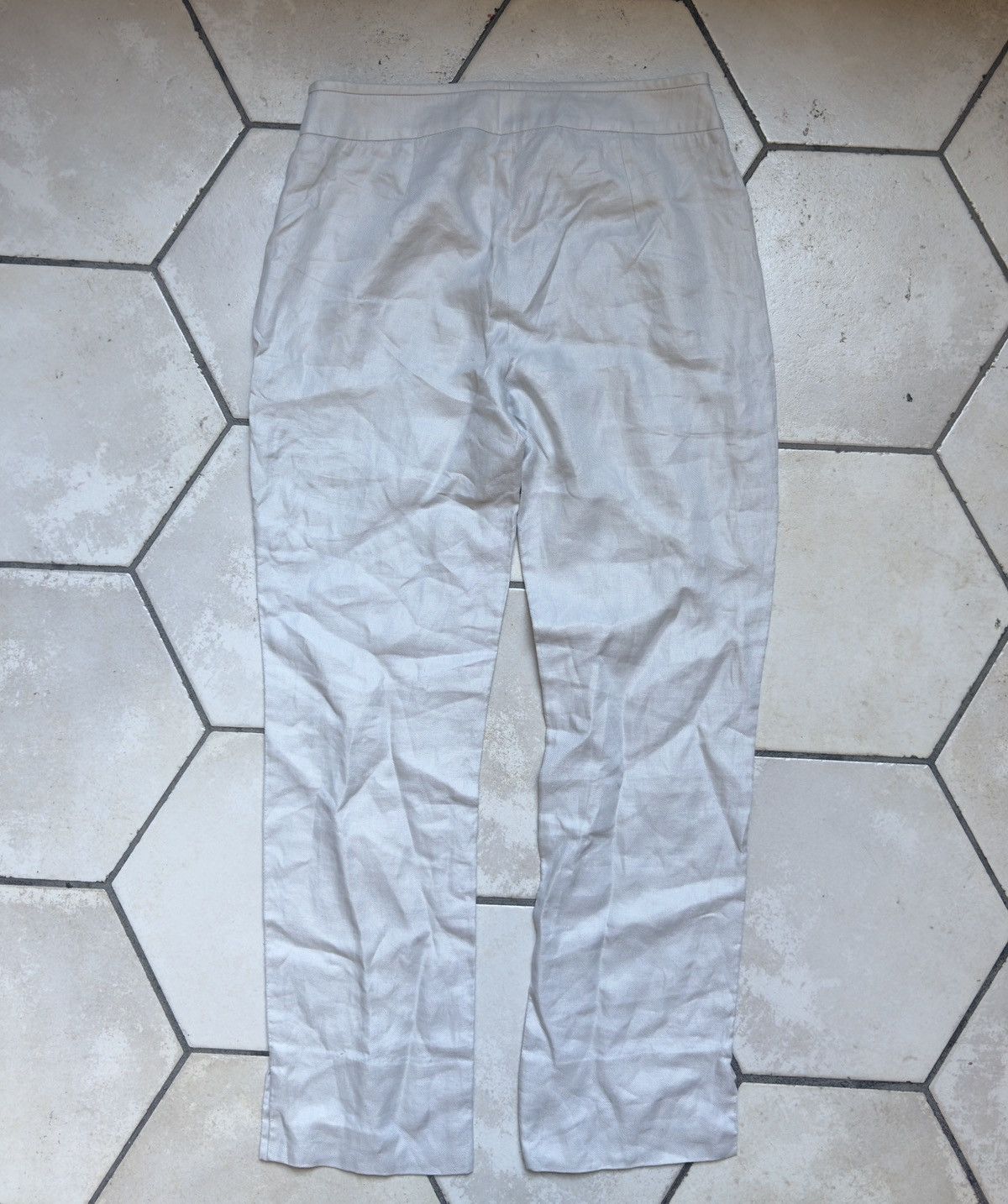 Vintage Women’s Armani Collezioni Linen Pants Size 42 White Size 28" / US 6 / IT 42 - 4 Thumbnail