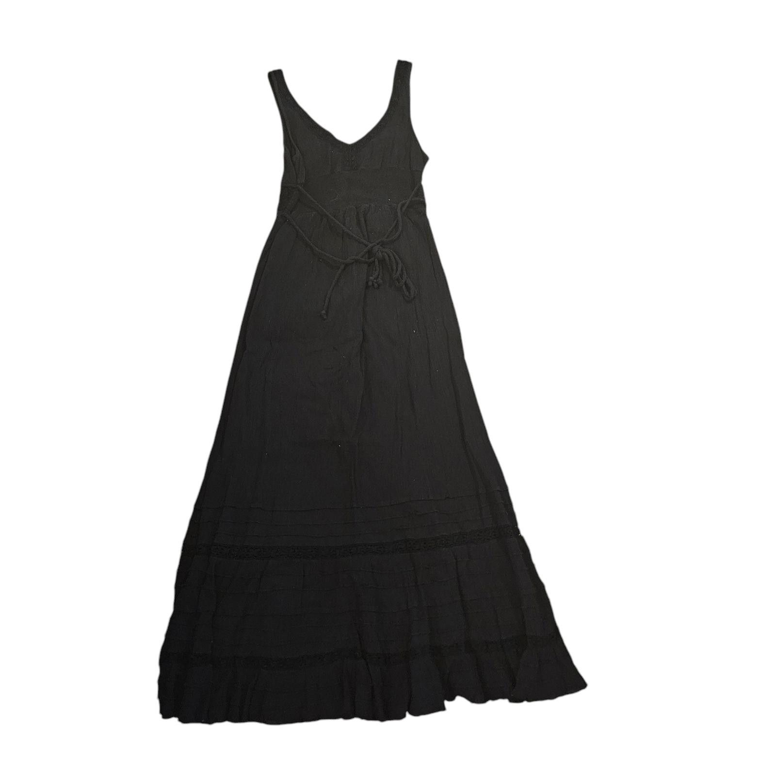 Free People Free People Black Maxi Dress with Adjustable Tie Size L / US 10 / IT 46 - 2 Thumbnail