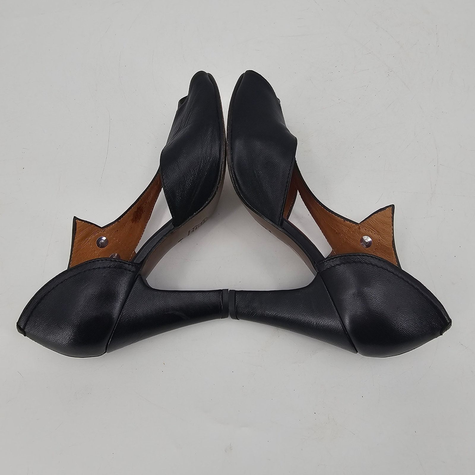 Other Re-Mix Deluxe Vintage Eva Black D’orsay Peep Toe Pump Heel 6 Size US 6 / IT 36 - 6 Thumbnail