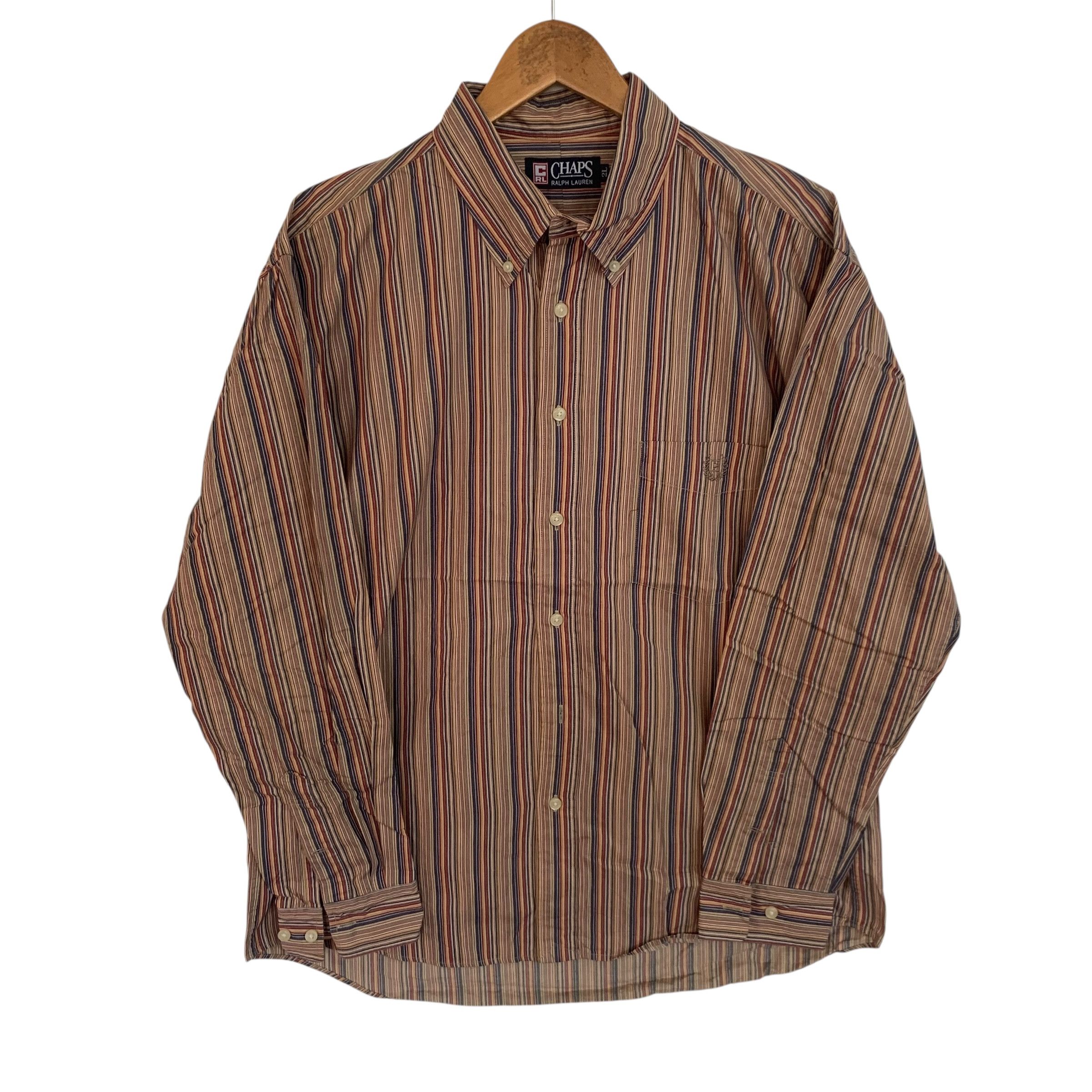 Chaps Ralph Lauren Charps Ralph Lauren Polo Button Up Stripe Rare Size US XL / EU 56 / 4 - 1 Thumbnail