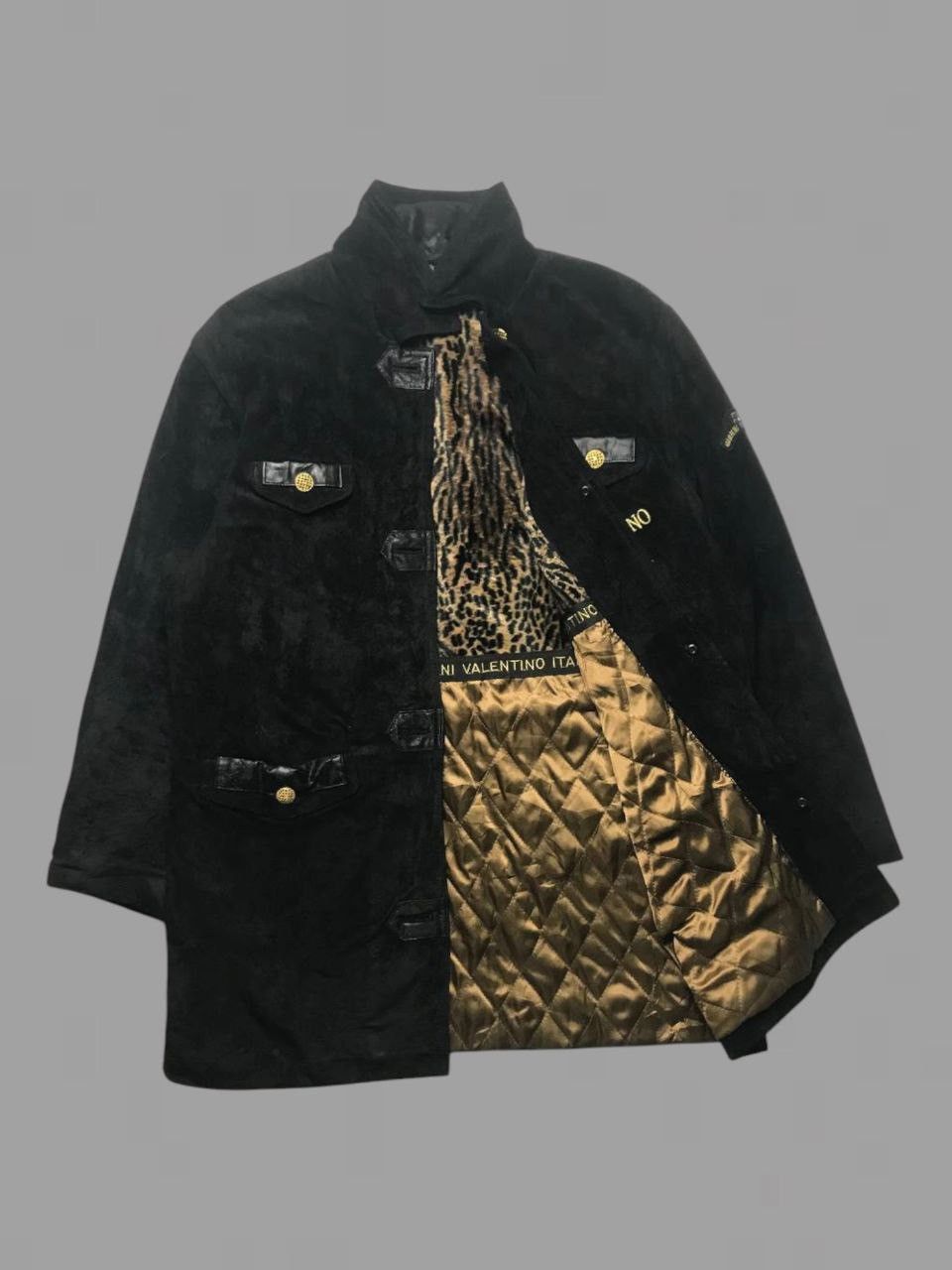 Gianni Valentino × Leather × Valentino Gianni Valentino Leopard Lined Pigskin Suede Coat Size ONE SIZE - 1 Thumbnail