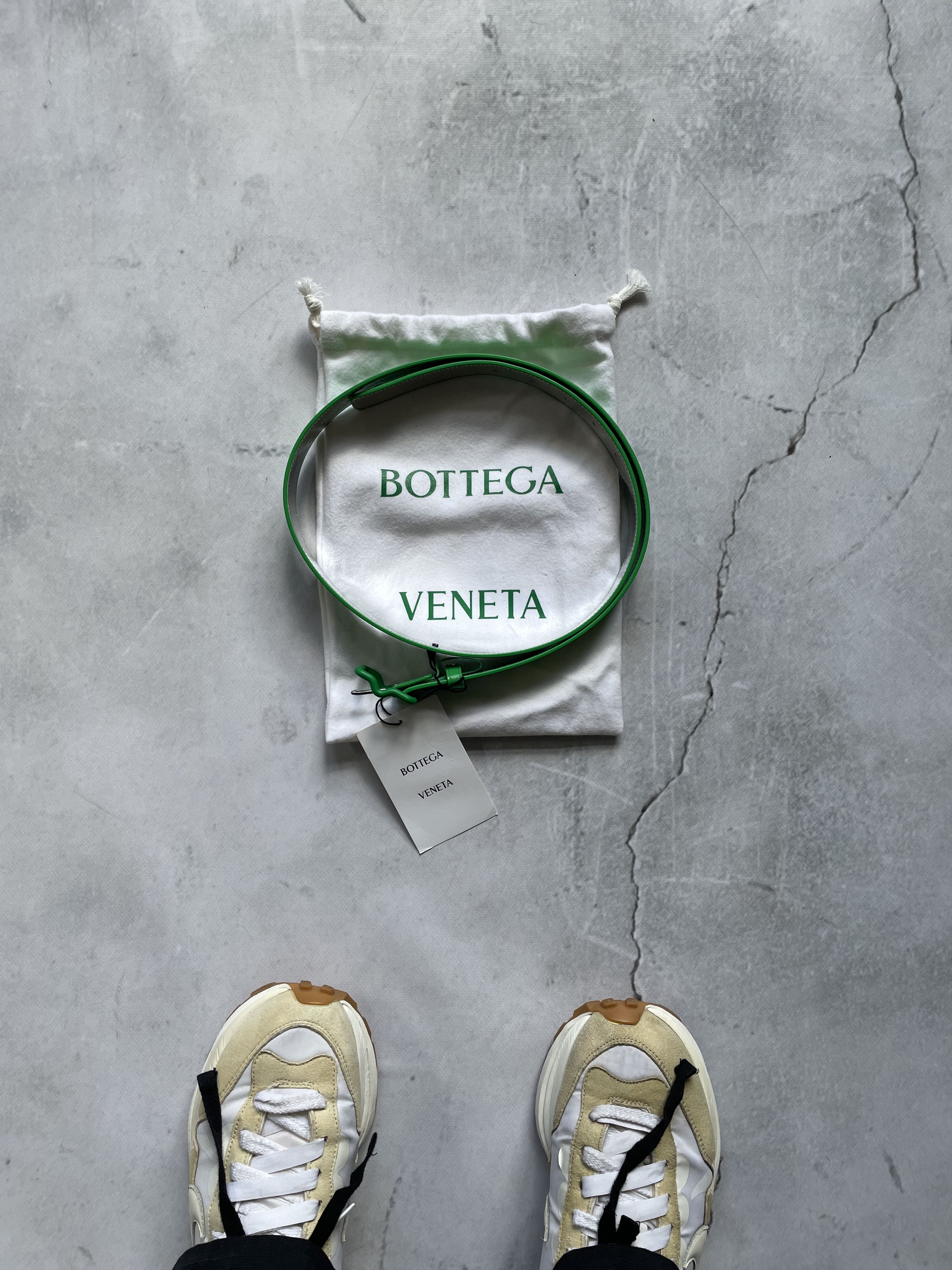 Bottega Veneta Bottega Veneta Classic Green Triangle Belt Size 40 - 1 Thumbnail
