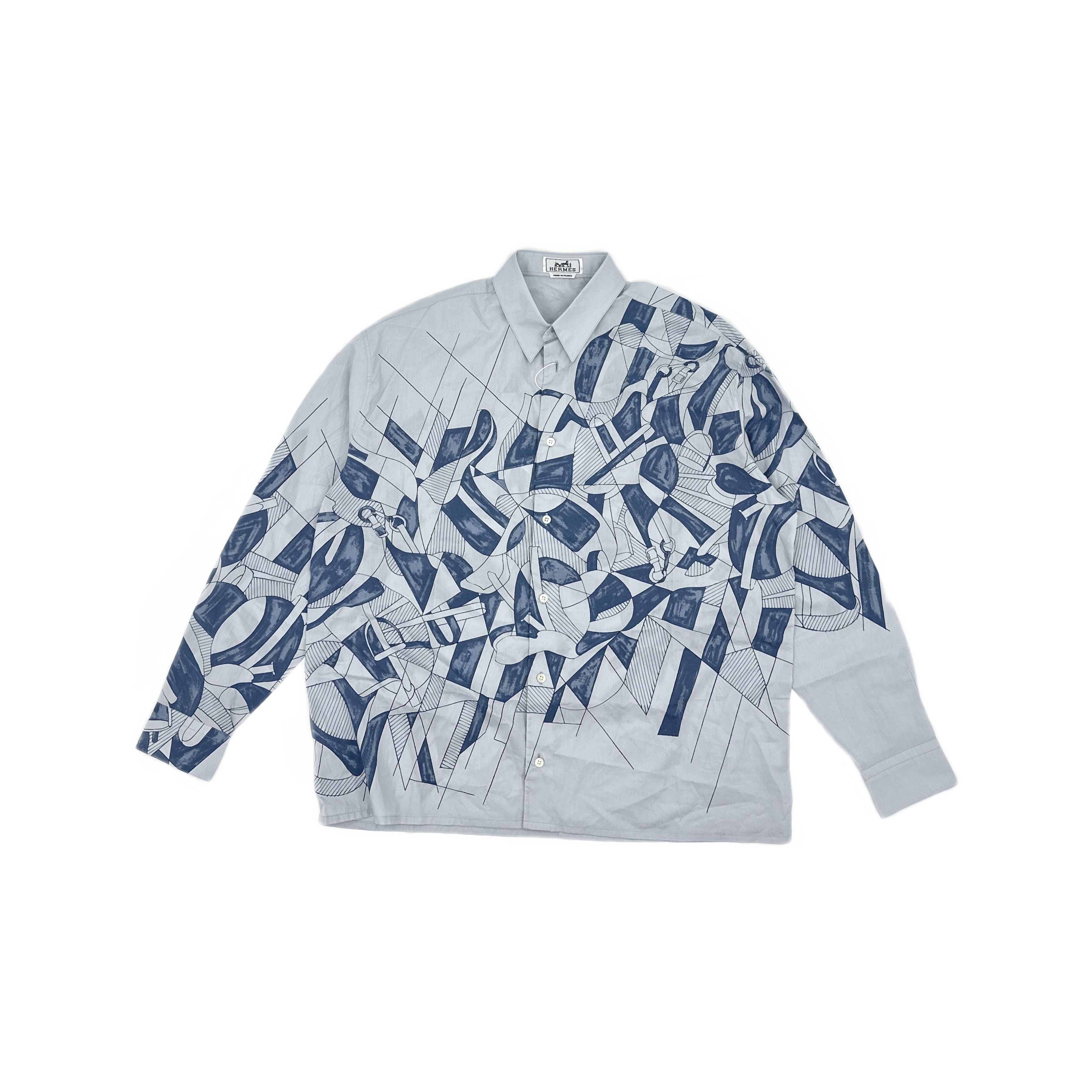 Hermes HERMES Selles en Fragments Print Shirt Size M Size US XXS / EU 40 - 1 Thumbnail