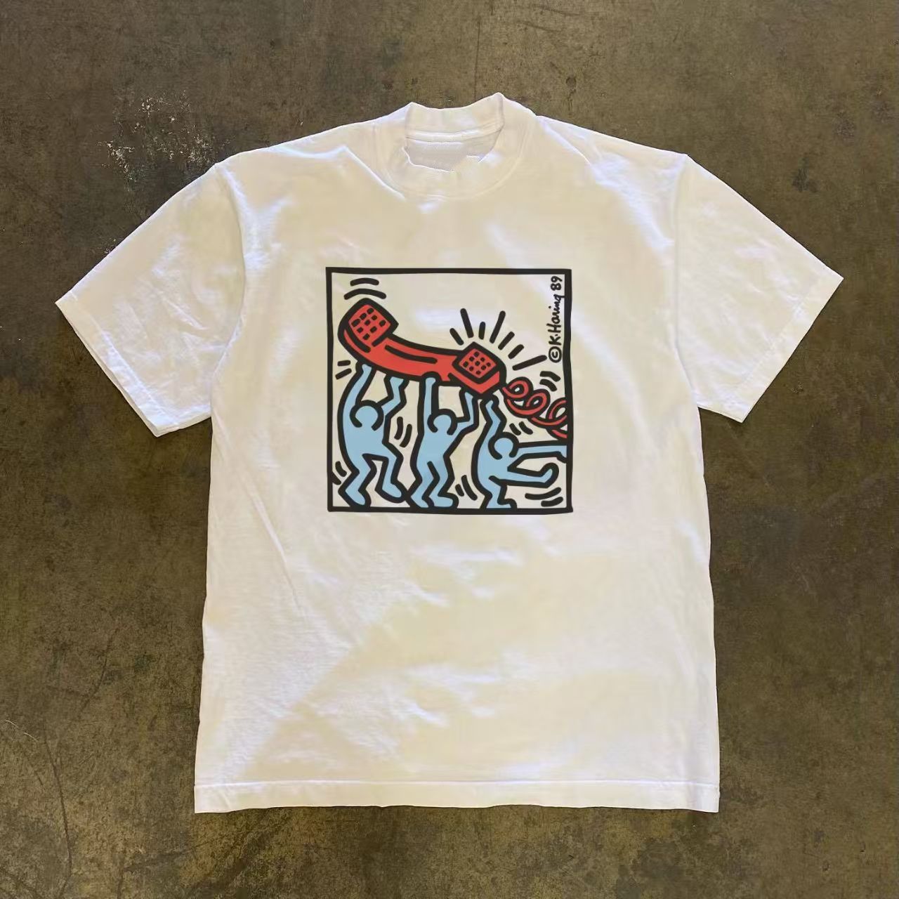 Japanese Brand White casual retro telephone print t-shirt Size US M / EU 48-50 / 2 - 1 Thumbnail