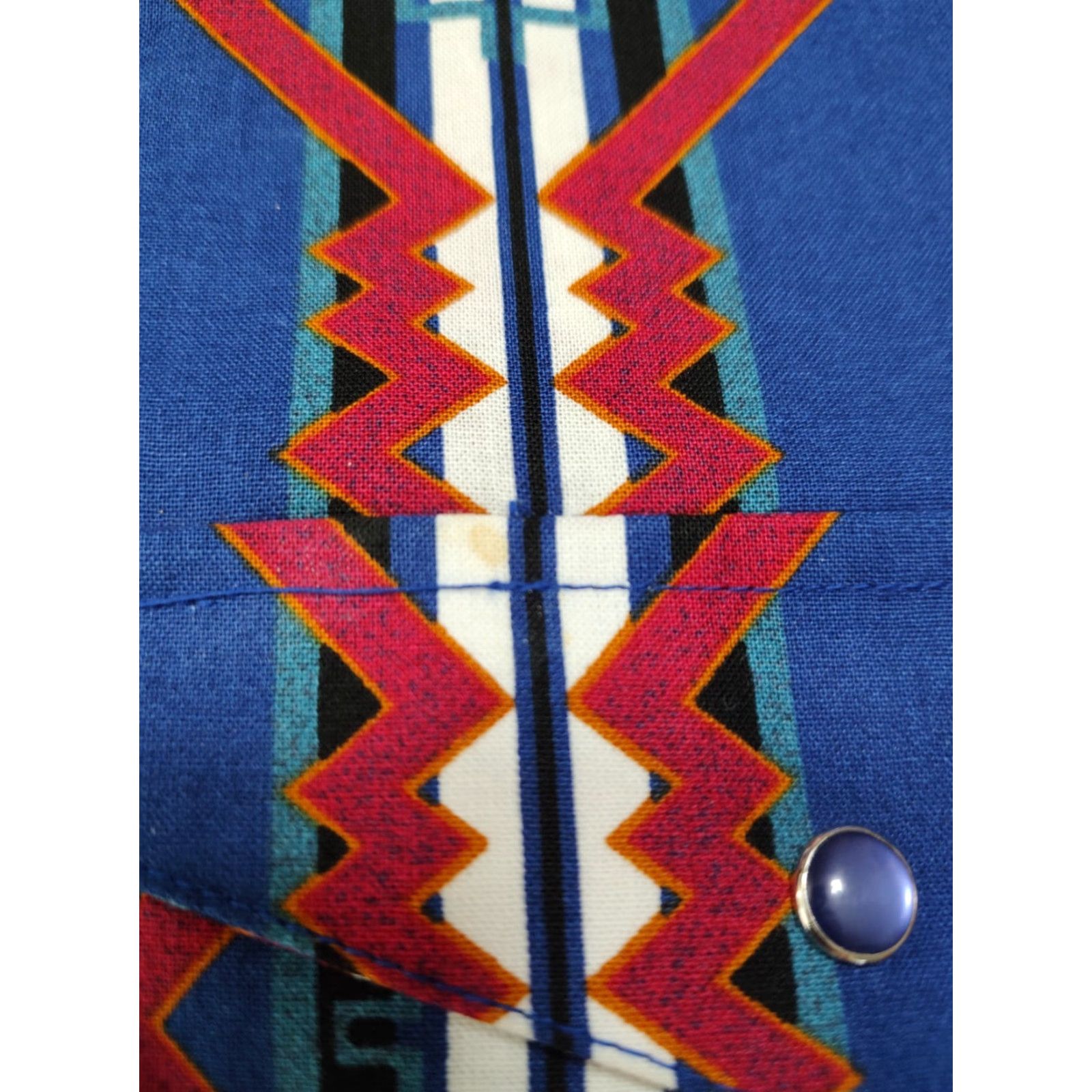 Vintage VINTAGE Panhandle Slim Brushpopper Pearl Snap Shirt Aztec Blue Mens XLT Shirt Size US XL / EU 56 / 4 - 5 Thumbnail