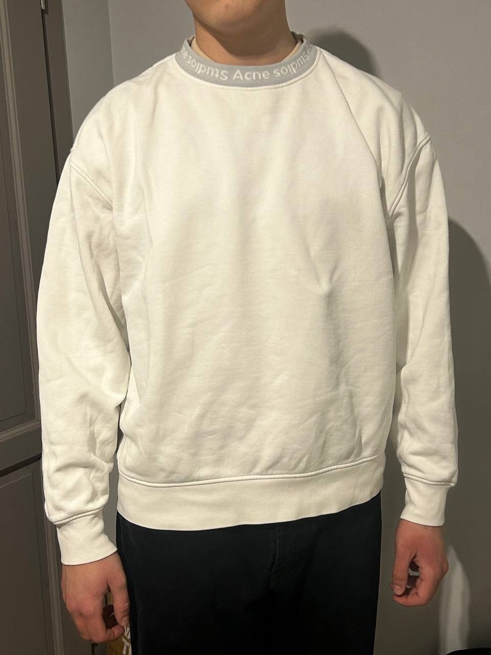 image of Acne Studios Longsleeve White Crewneck Casual Luxury, Men's (Size Large)