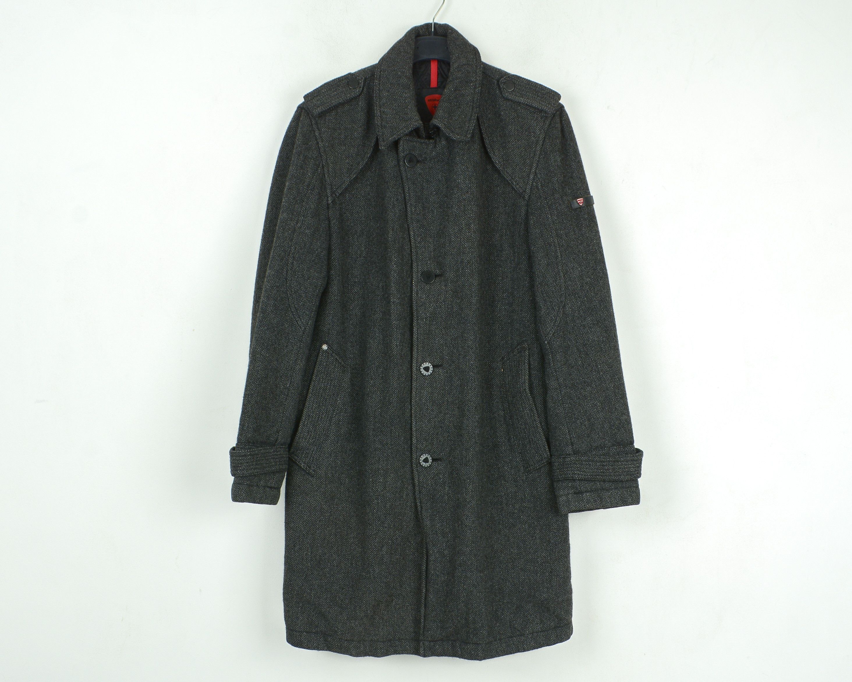 Strellson UK 40 US Virgin Wool Pea Over Coat Tweed Jacket EU 50 M Size US M / EU 48-50 / 2 - 1 Thumbnail