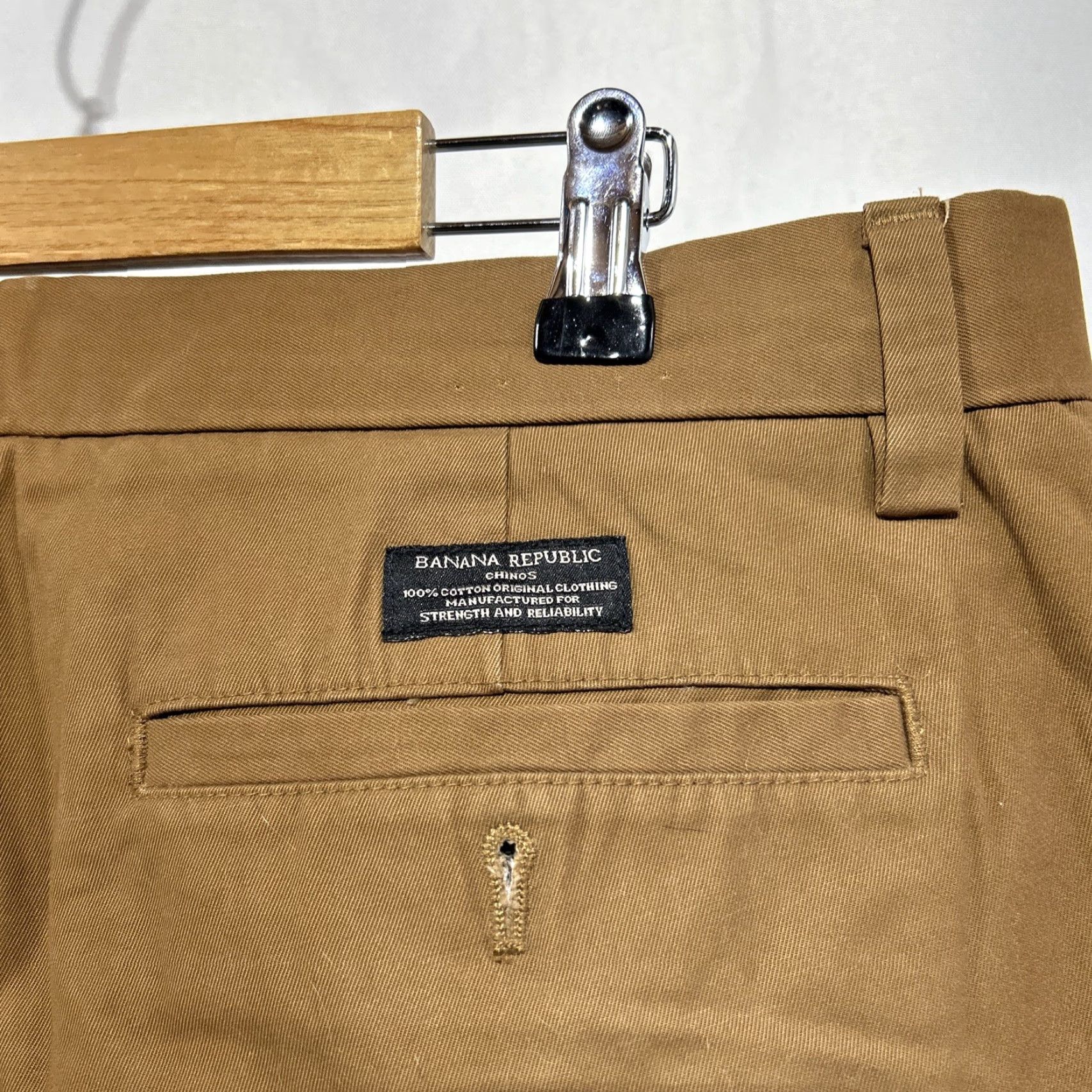 Banana Republic Banana Republic Emerson Chino Pants Mens 35x32 Rich Ginger Cotton Straight Leg Brown 5-Pocket Design Casual Travel Modern Reg Mens Size US 35 - 4 Thumbnail