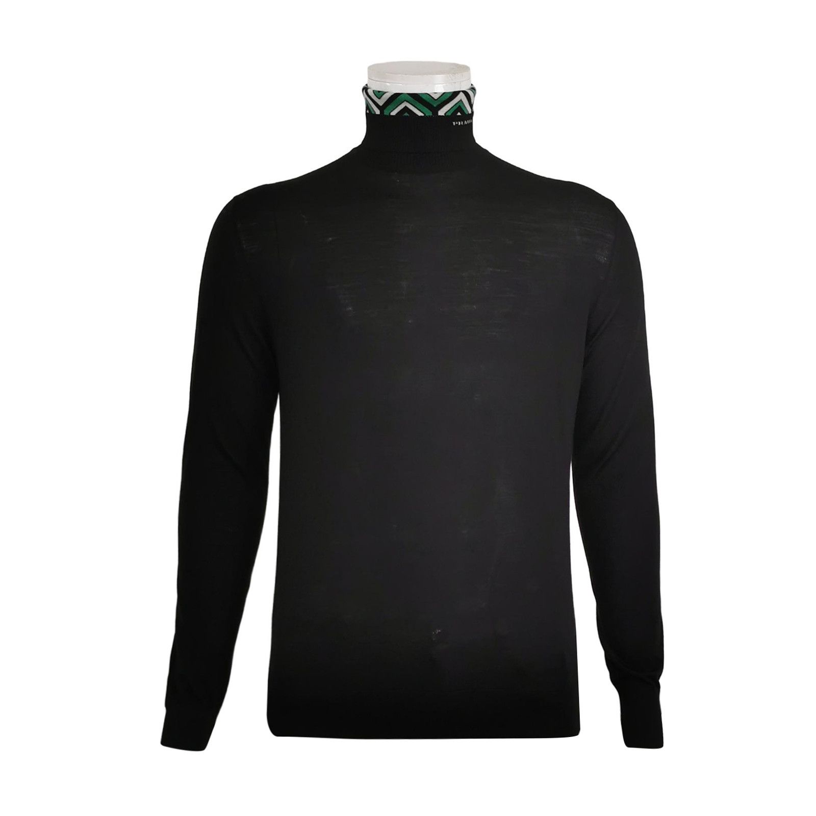 Prada Prada Color-Block Logo Turtleneck Wool Sweater Size US M / EU 48-50 / 2 - 1 Thumbnail