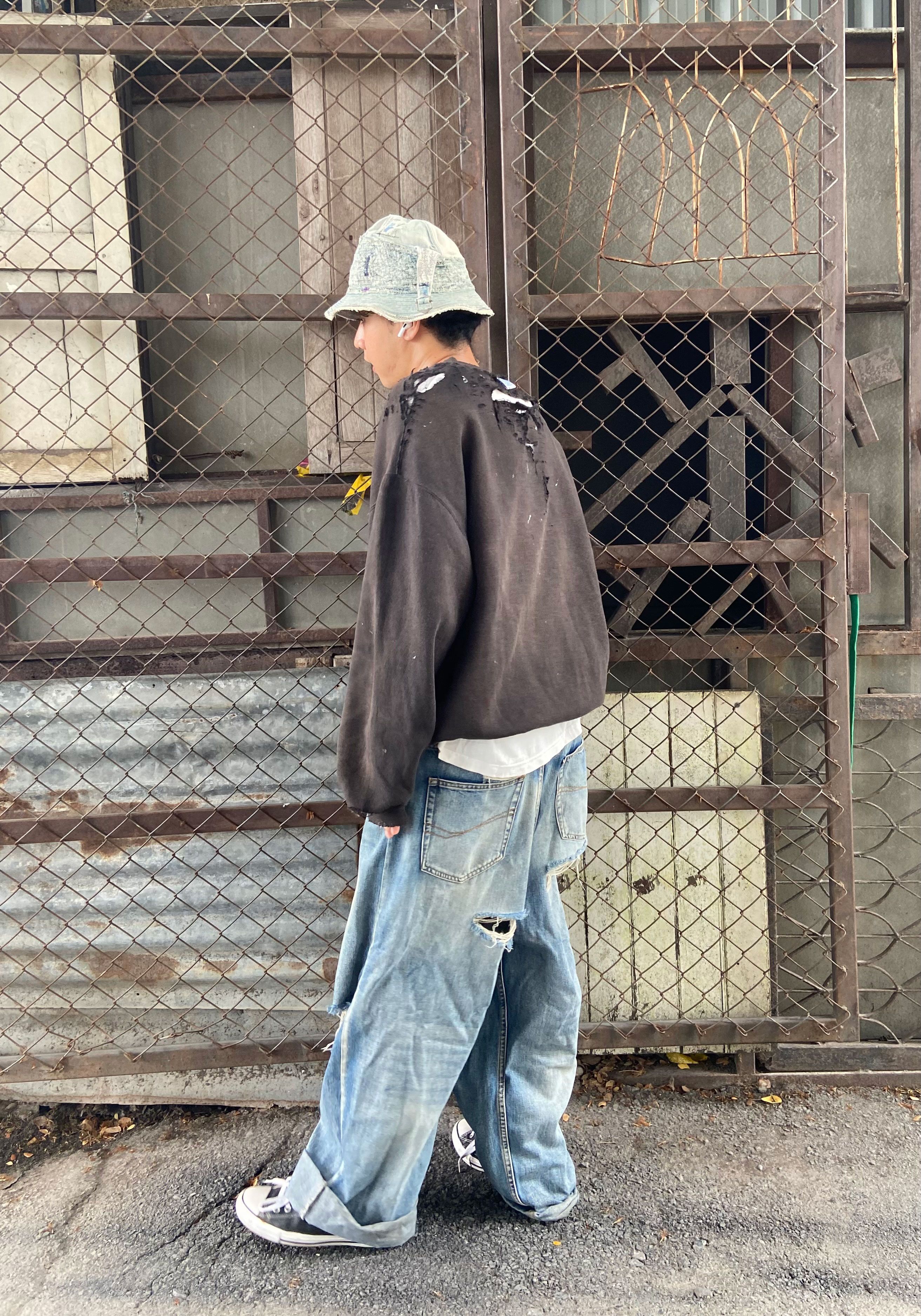 Vintage 90s Thrashed Distressed & Faded Russell Sweatshir ERD Grunge Size US XL / EU 56 / 4 - 12 Thumbnail