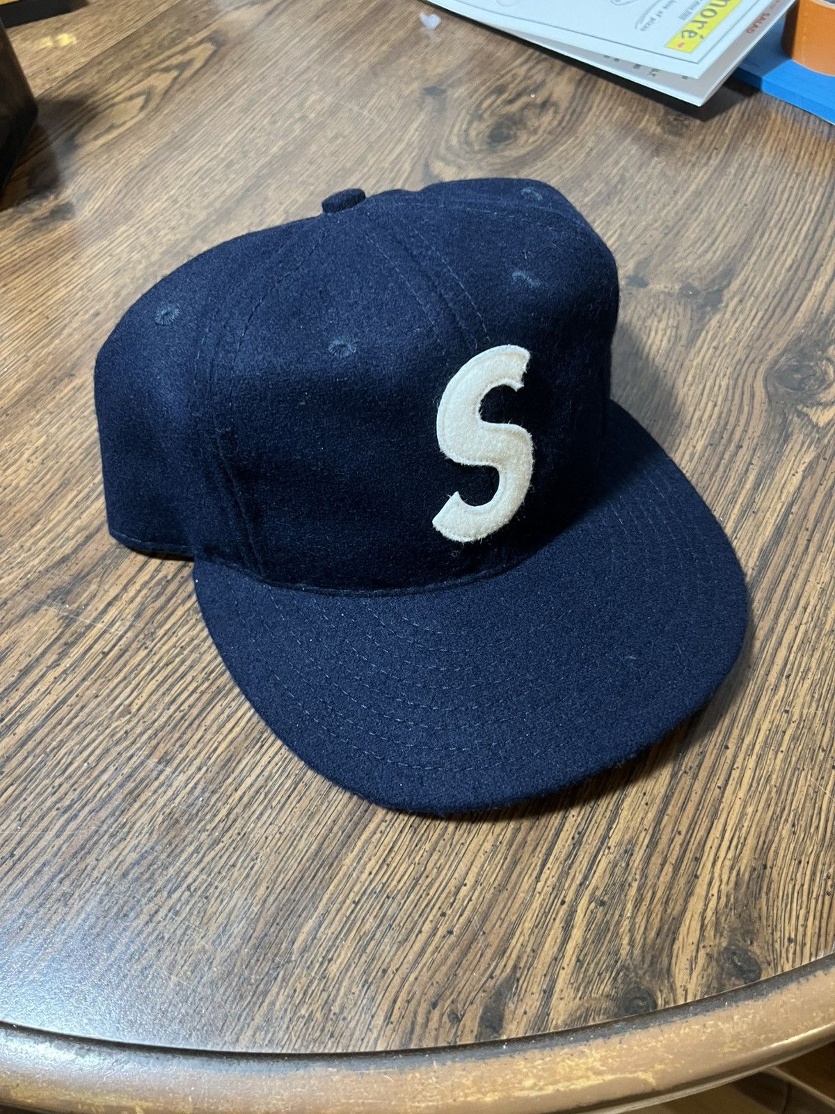 Supreme Wool S Logo Hat (FW15) Navy - FW15 - US