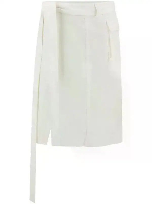 Salvatore Ferragamo o1s1rm0526 Wrap Midi Skirt in White Size 25" / US 0 / IT 36 - 1 Thumbnail