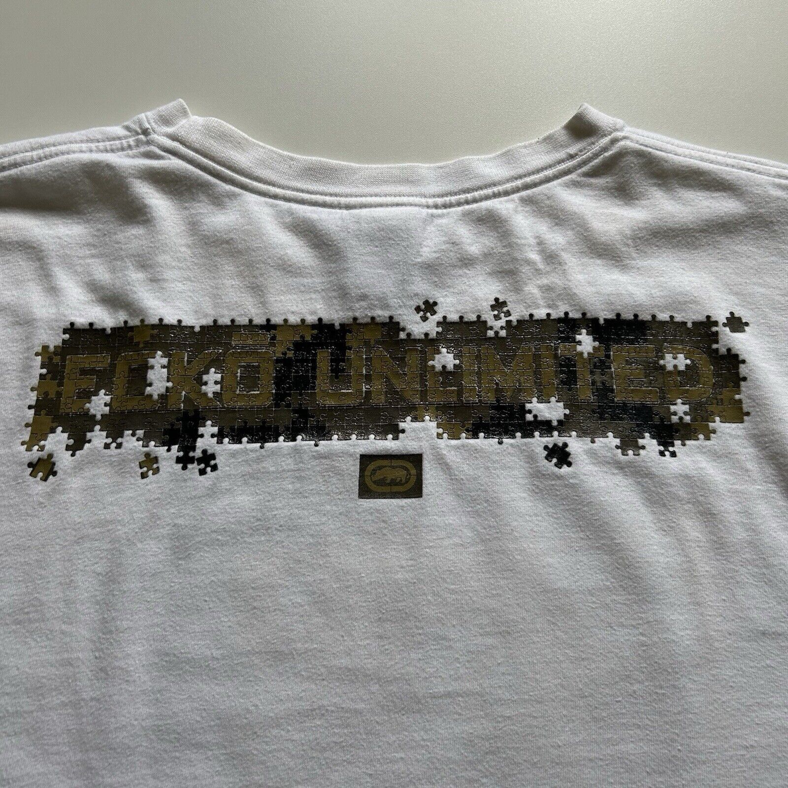Ecko Unltd. × Vintage Vintage Y2K Ecko Unlimited Puzzle T Shirt XL White Rare Size US XL / EU 56 / 4 - 4 Thumbnail