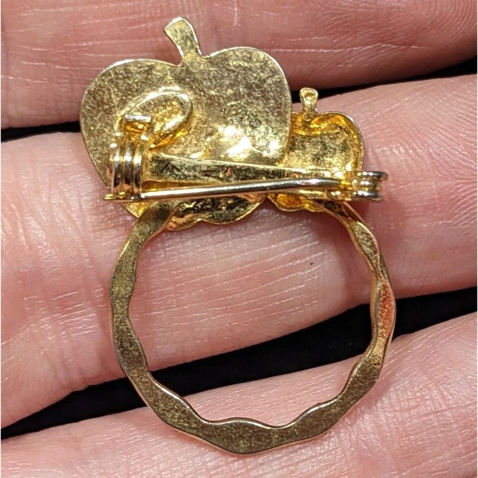 Other Detti Originals Teacher Apple Gold Tone Brooch Size ONE SIZE - 4 Thumbnail
