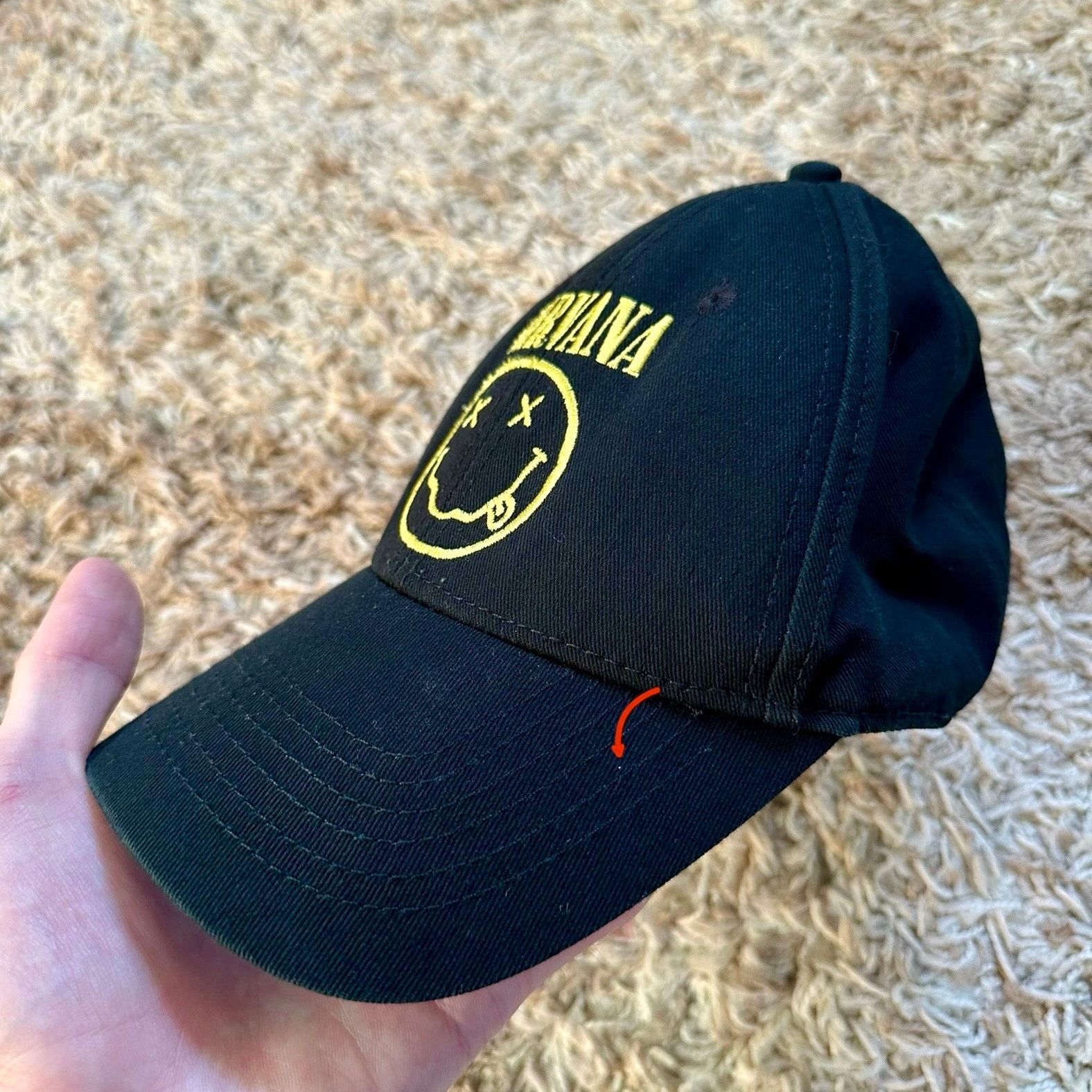 Nirvana Nirvana Baseball Cap Black Smiley Face Logo Licensed Rock Size ONE SIZE - 6 Thumbnail