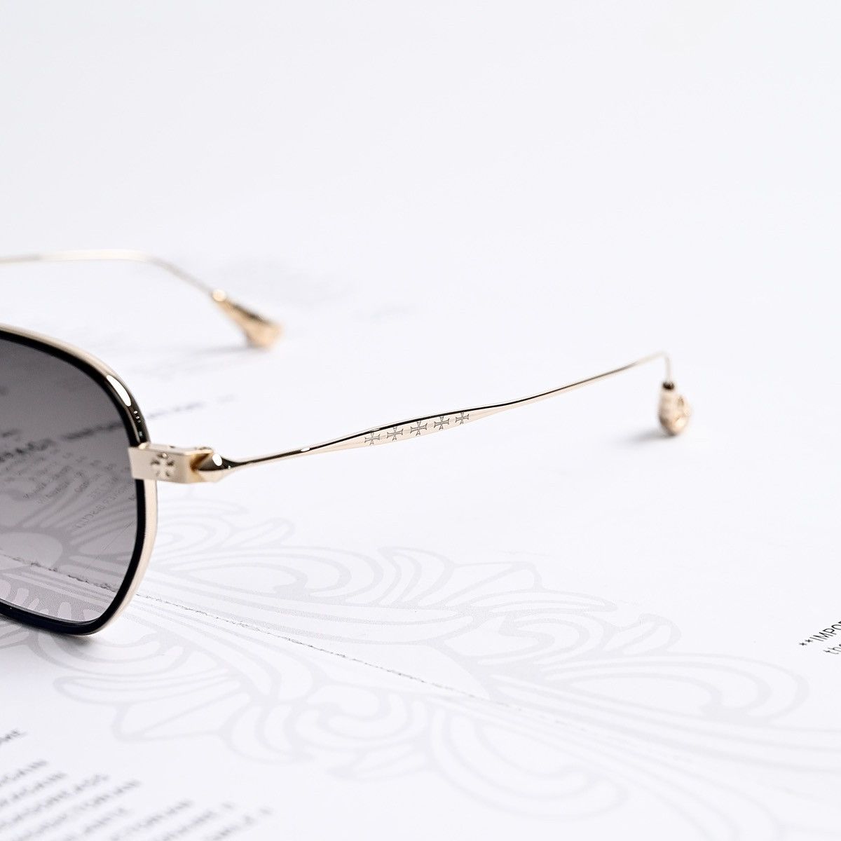 『CHROME BONE PRONE I』 Chrome Hearts Bone Prone I BK-GP Frame - SHENGLI ROAD MARKET