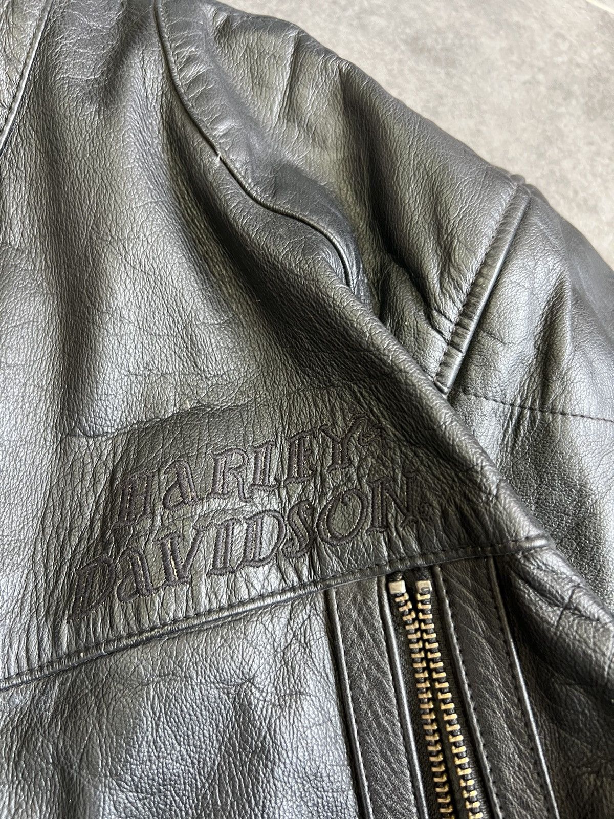 Harley Davidson × Vintage Vintage Harley Davidson Leather Jacket 2XL motorcycle Size US XXL / EU 58 / 5 - 11 Thumbnail