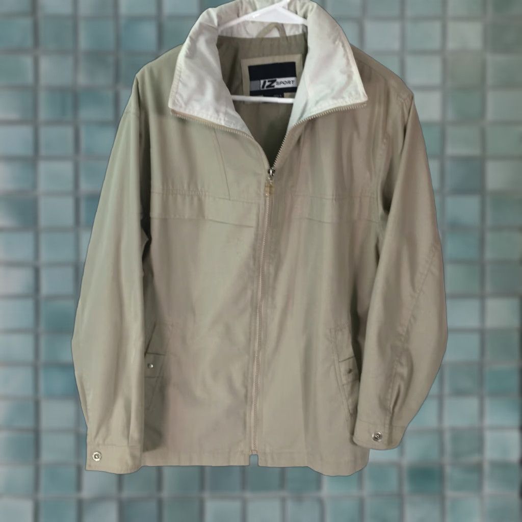 Vintage IZ Sport Womens Hooded Jacket Khaki Full Zip Casual Regular Size Medium Size M / US 6-8 / IT 42-44 - 1 Thumbnail