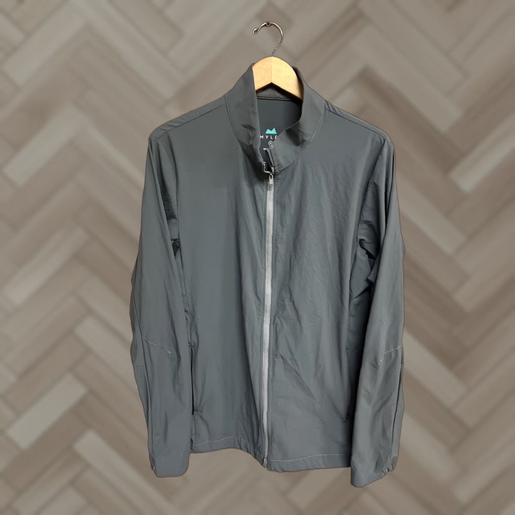 Myles Make Moves Mens Gray Full Zip Nylon Jacket Size Medium