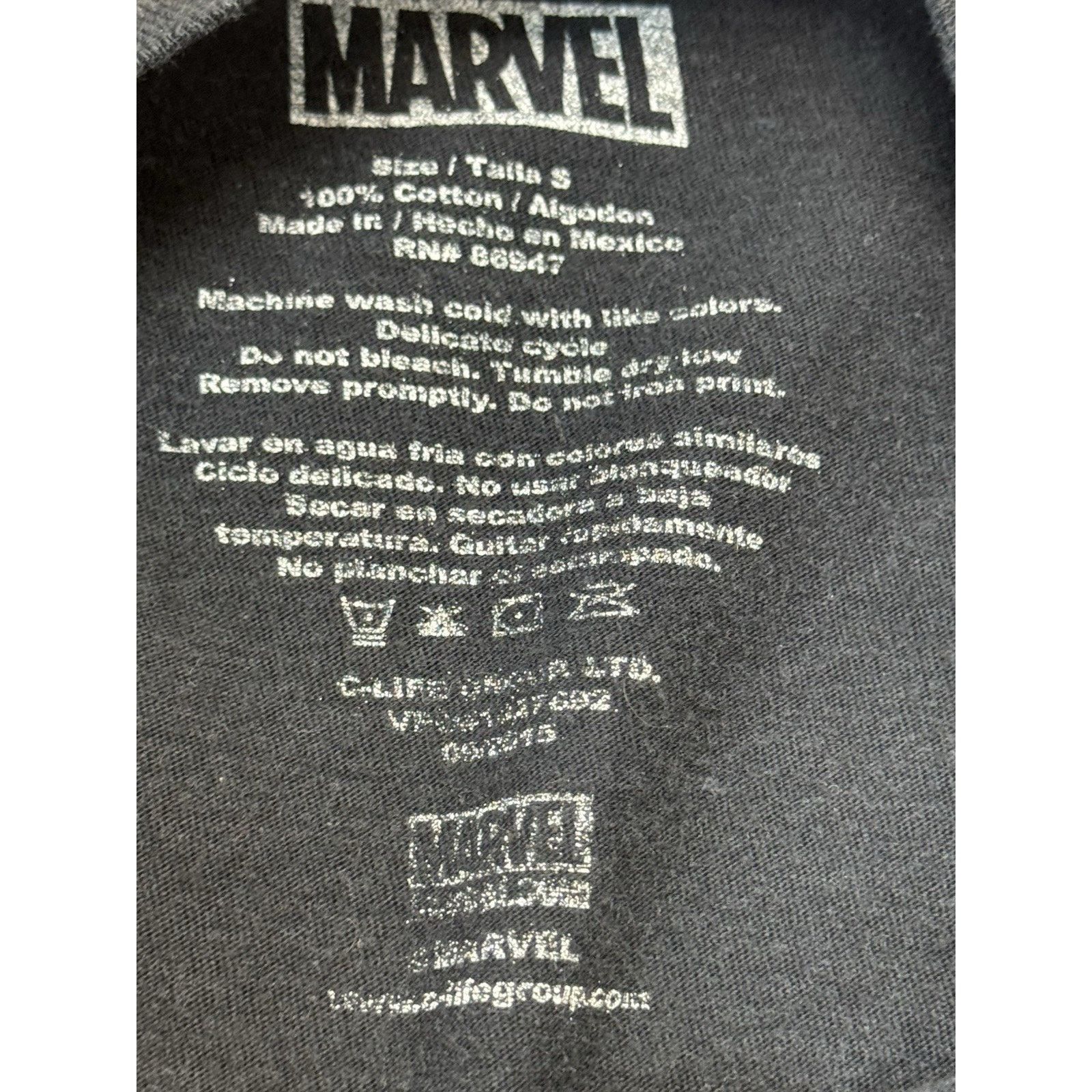 Marvel Comics Marvel Shirt Men's Small Classic Black Graphic Cotton Tee Size US S / EU 44-46 / 1 - 5 Thumbnail