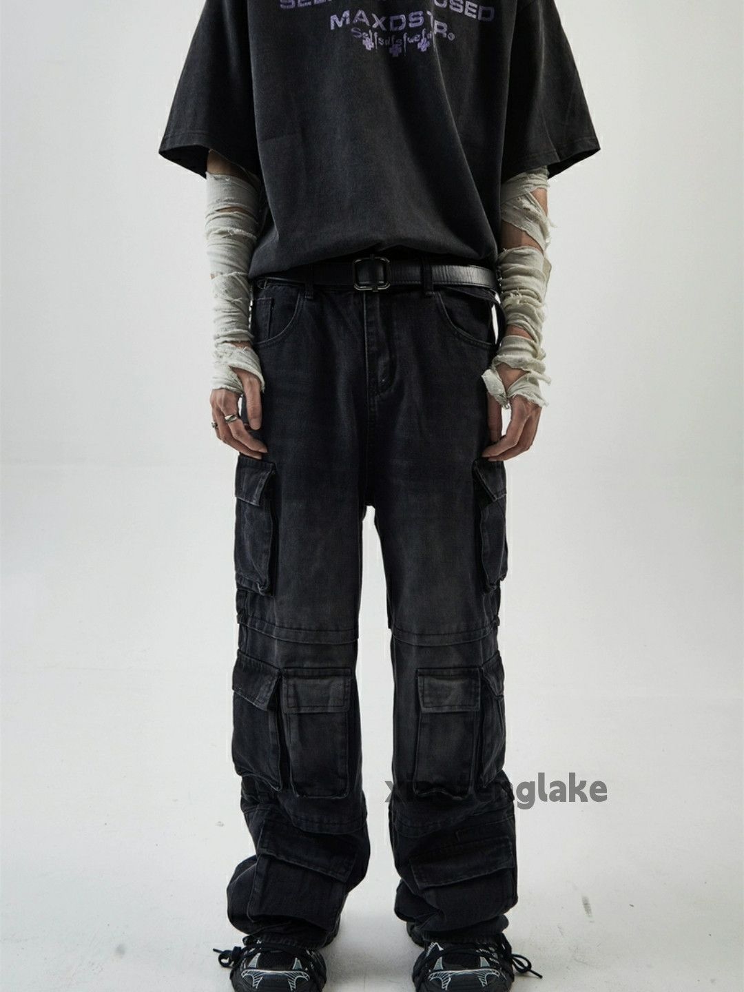 Jean × Vintage washed faded skate hiphop loose baggy cargo jeans Size US 30 / EU 46 - 5 Thumbnail