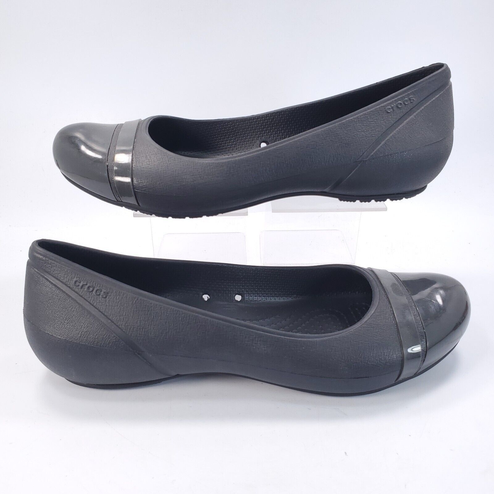 Crocs Crocs Ballet Flat Womens Size 9 Black Rubber Round Toe Size US 9 / IT 39 - 6 Thumbnail