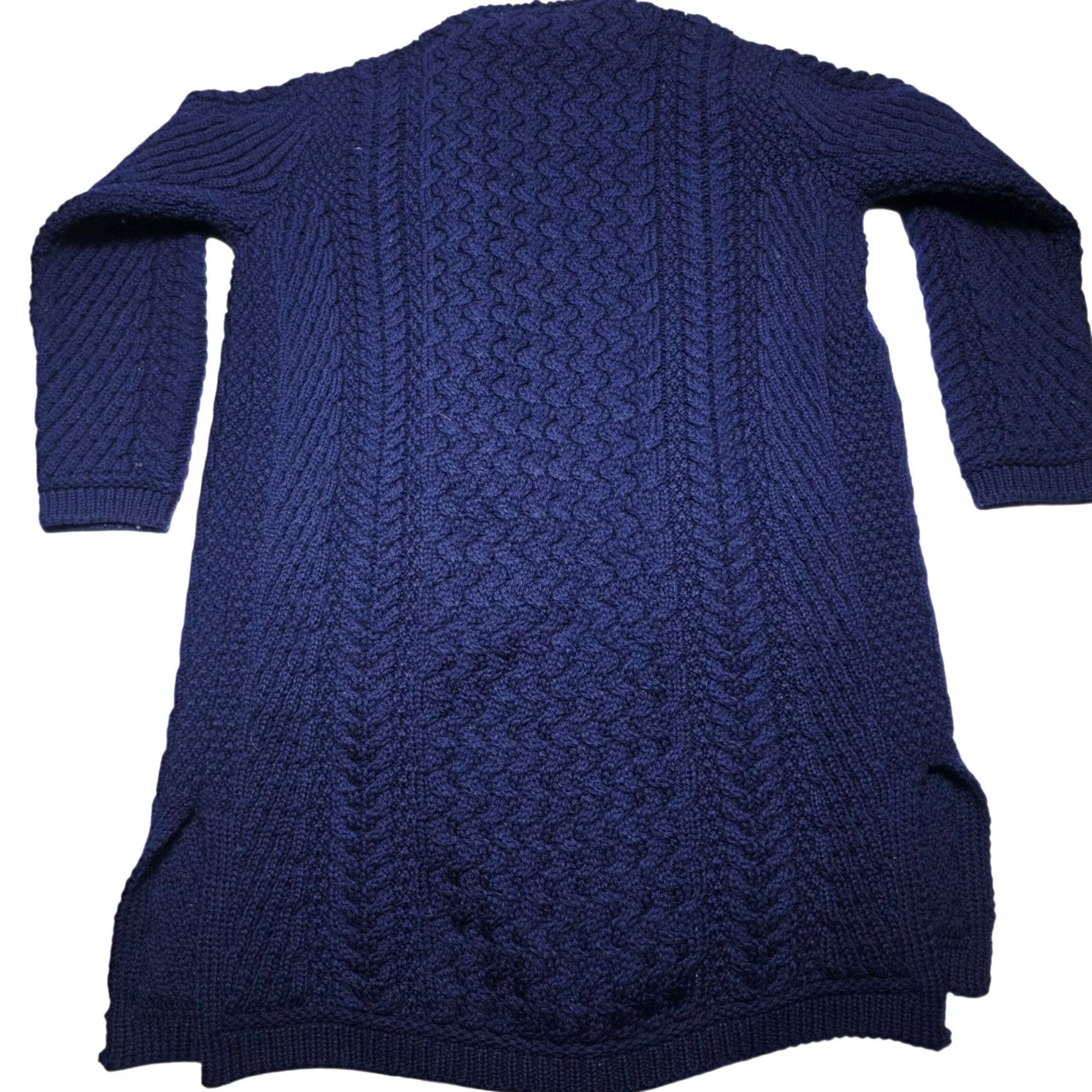 Vintage VINTAGE Aran Craft Ireland 100% Merino Wool Open Front Cardigan Sweater Blue Women Small Size S / US 4 / IT 40 - 2 Thumbnail