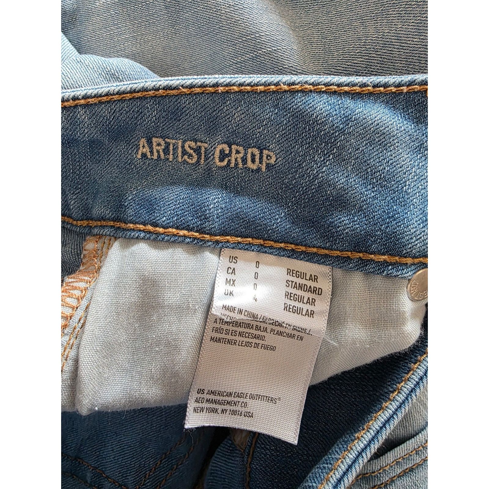American Eagle Outfitters American Eagle Super Stretch Artist Crop Blue Jeans Women's Size 26" / US 2 / IT 38 - 2 Thumbnail