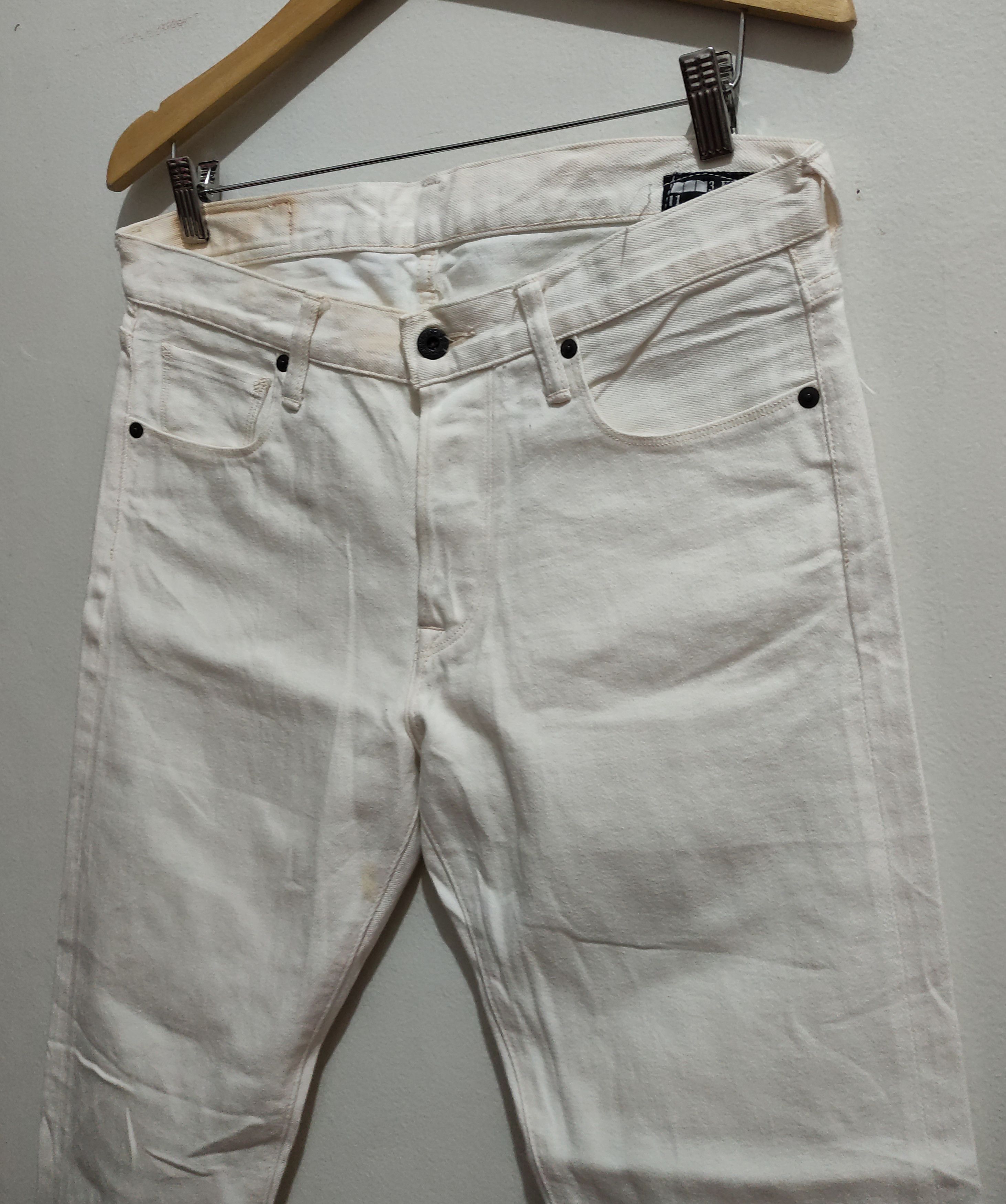 Japanese Brand × KURO Kuro Japan Diamante Buttonfly Redline White Denim Size US 32 / EU 48 - 14 Thumbnail