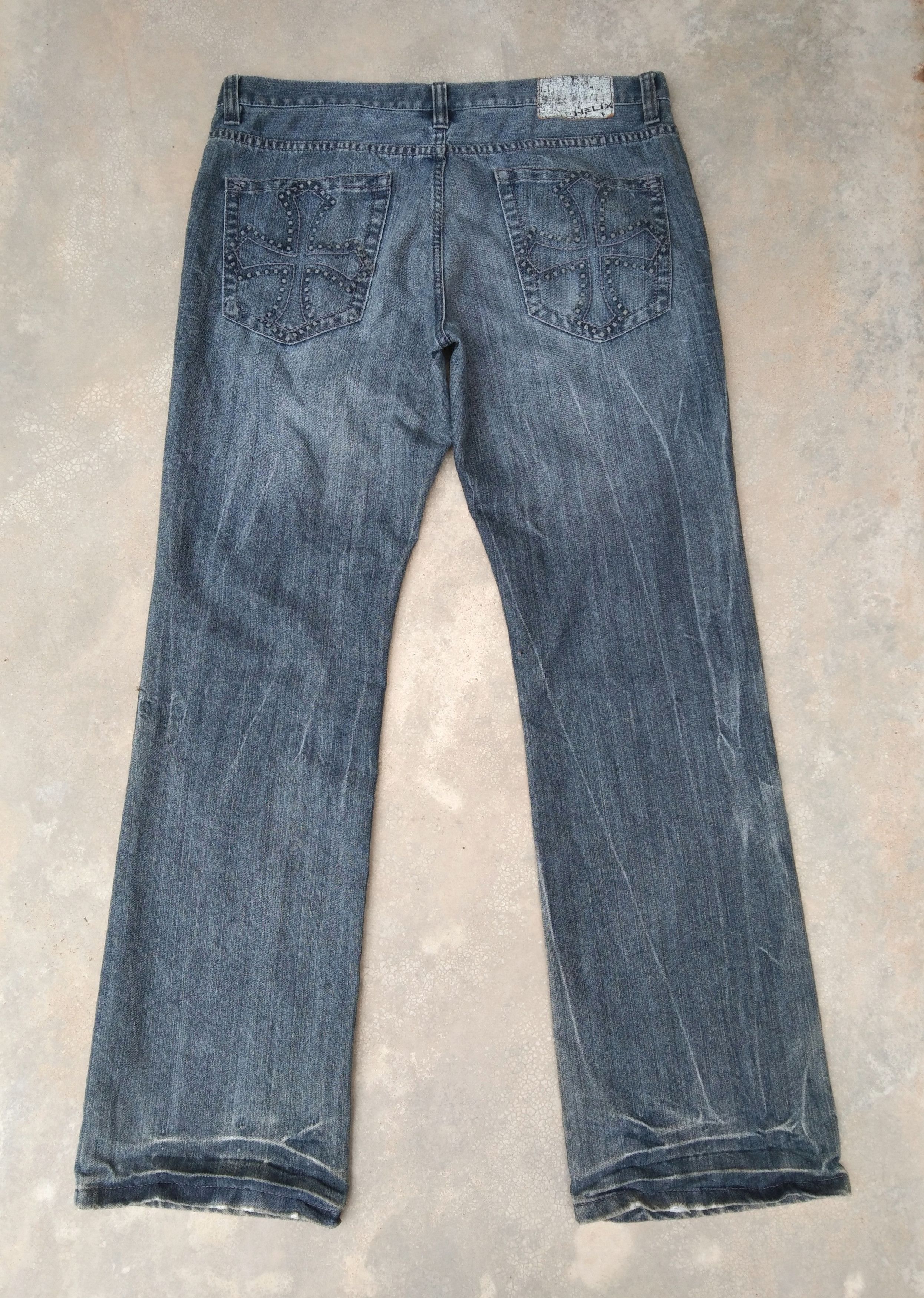 Helix Vintage Helix Blue Washed Relaxed Boot Cut Jeans 36x34 Size US 36 / EU 52 - 1 Thumbnail