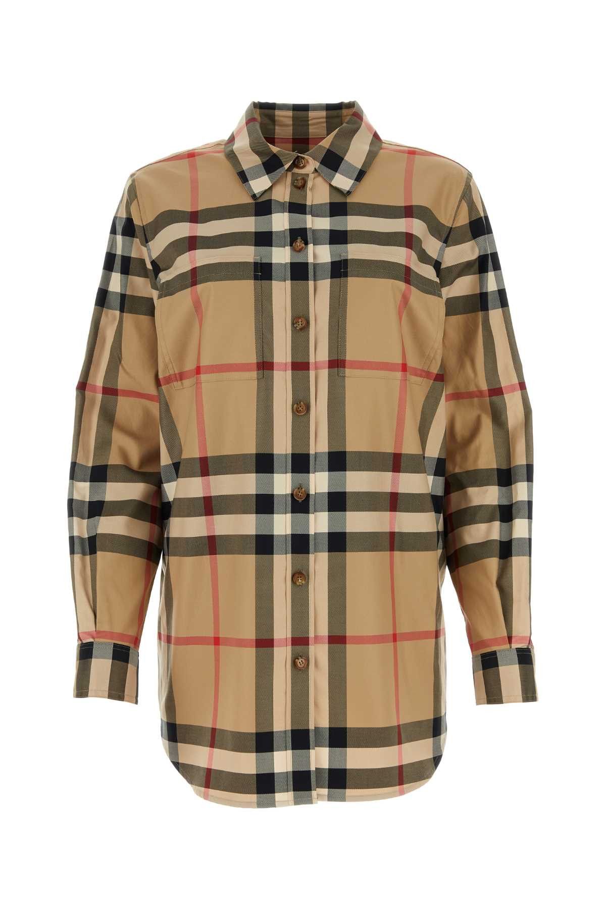 image of Burberry Embroidered Cotton Shirt, Women's (Size Small)