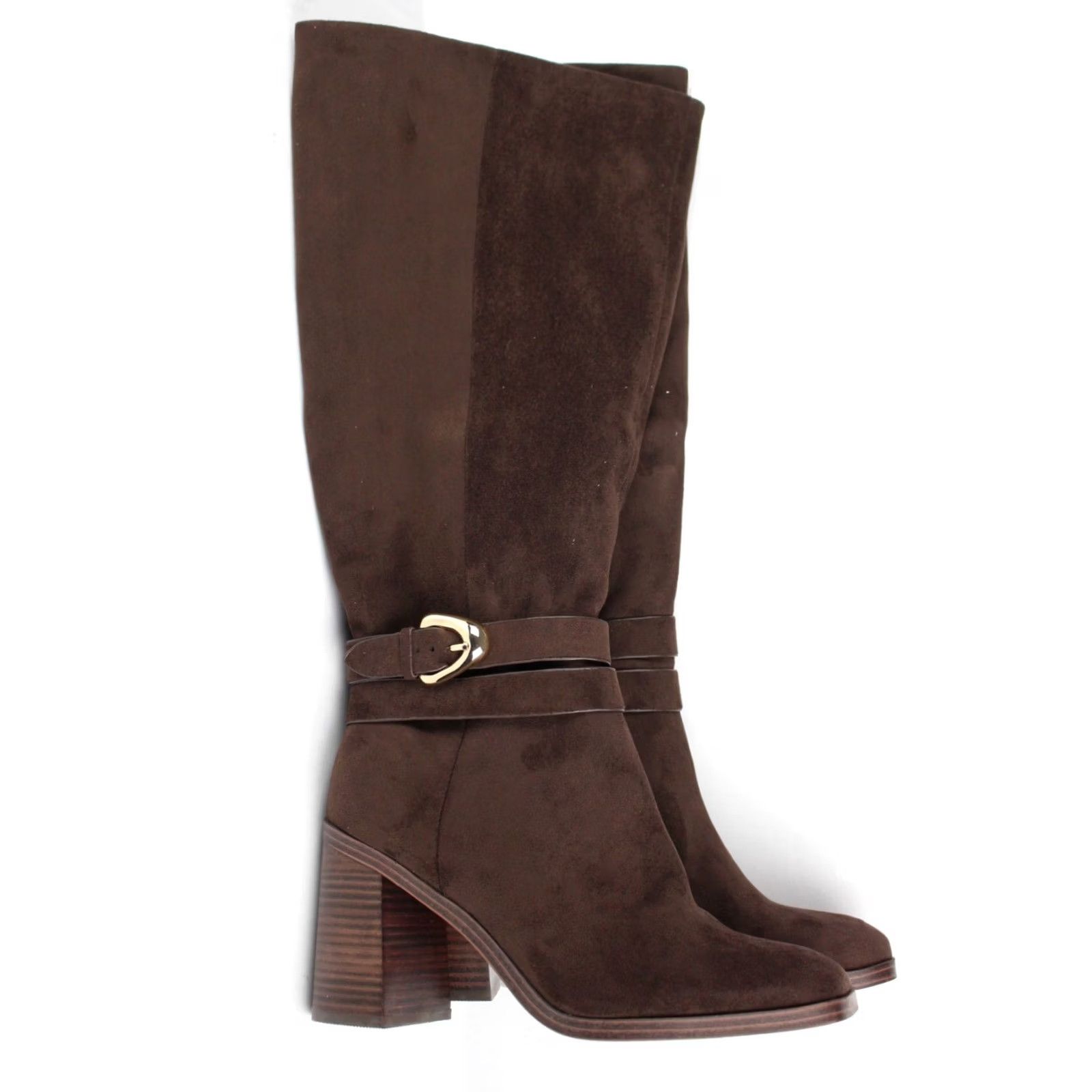 Dolce Vita Dolce Vita Women's Finnian Wide Calf Boots Man Made 9.5 Brown Faux Suede Size US 10 / IT 40 - 2 Thumbnail